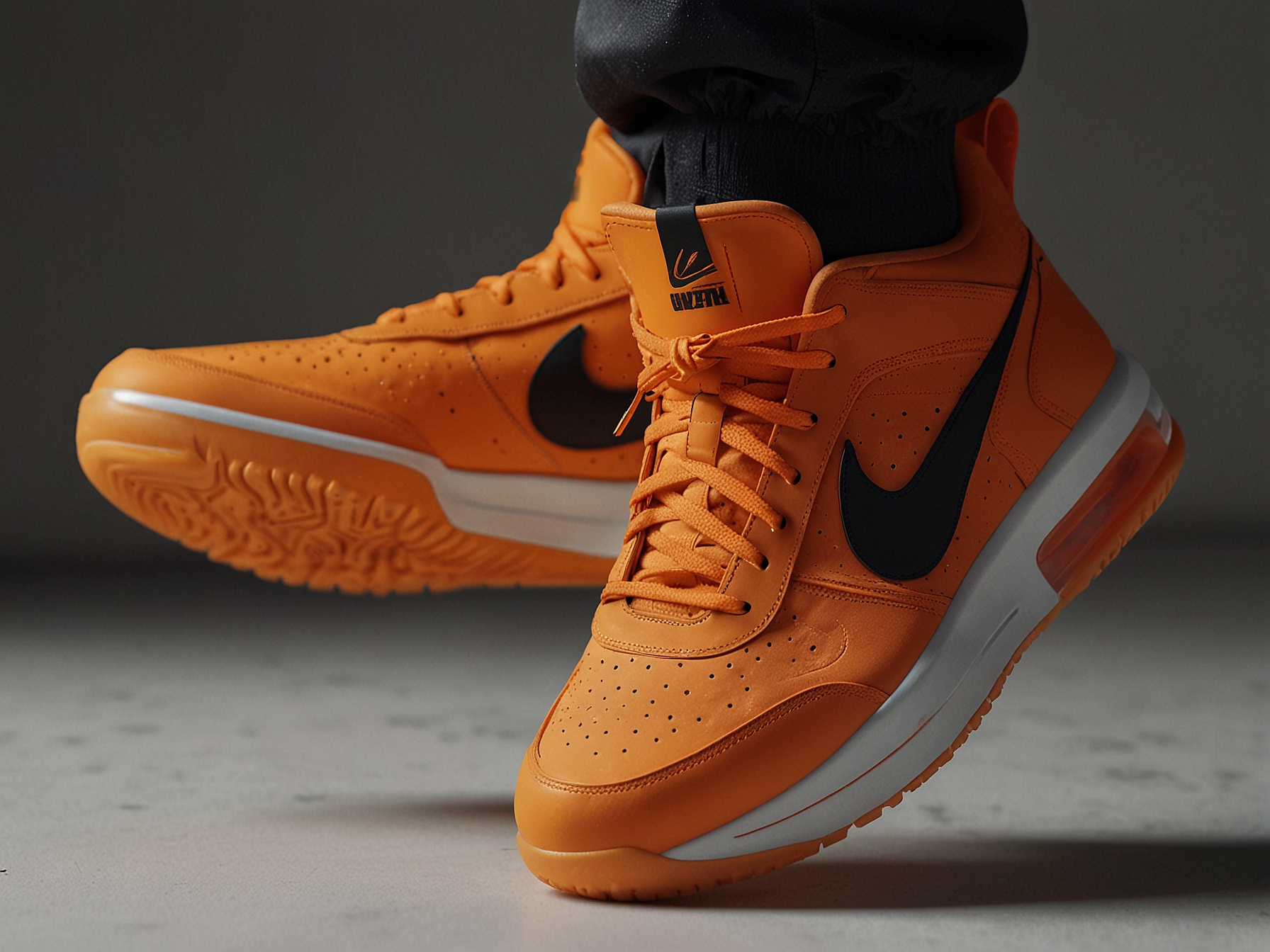 Drake's NOCTA x Nike Hot Step 2 in 'Total Orange' showcased at Milan Fashion Week, capturing attention with its bold hue and popular design, endorsed by the renowned artist.