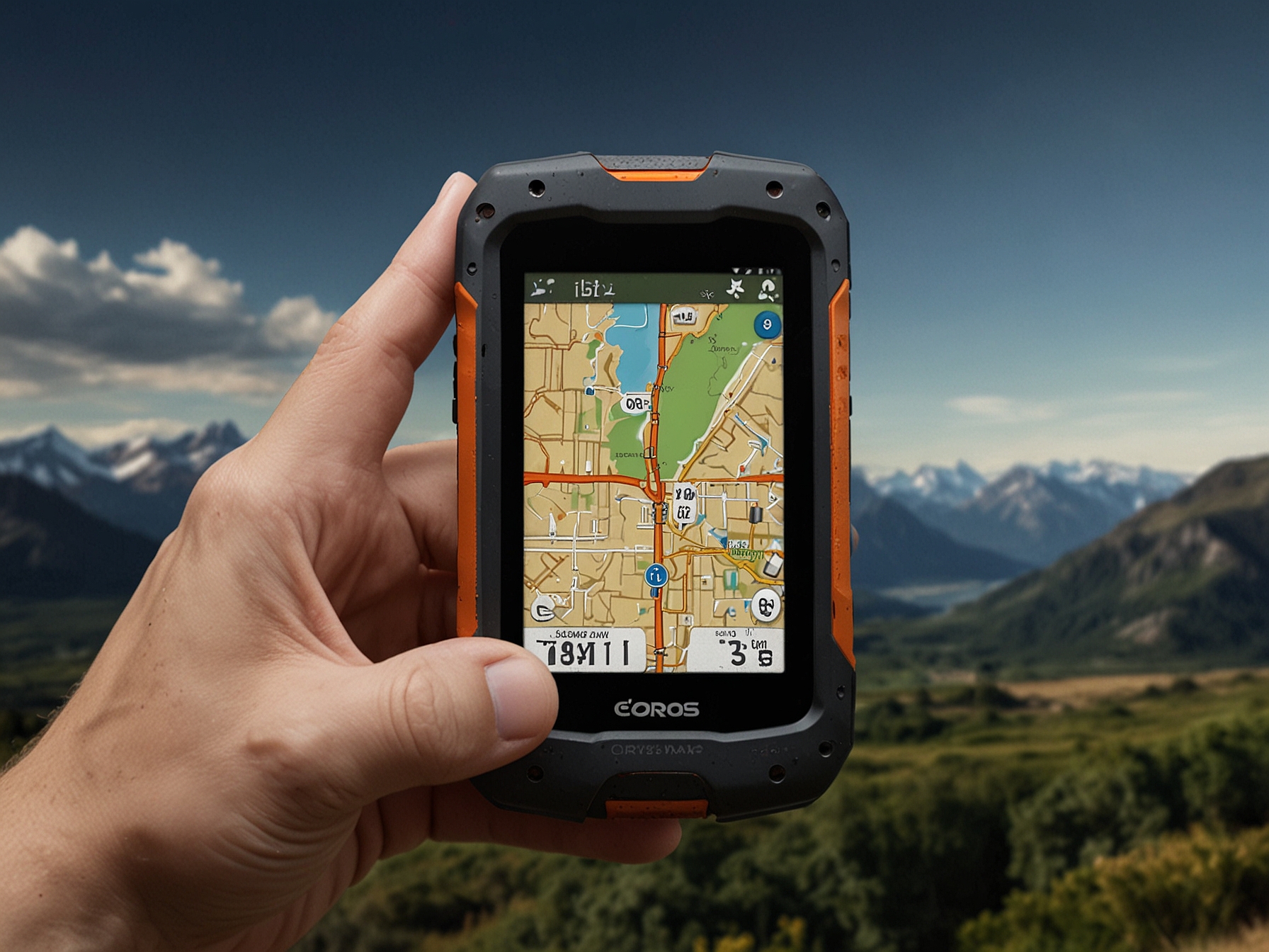 The Coros Dura GPS computer, showcasing its rugged design and durable build, is perfect for adventurers braving challenging environments like rugged mountains or dense forests.