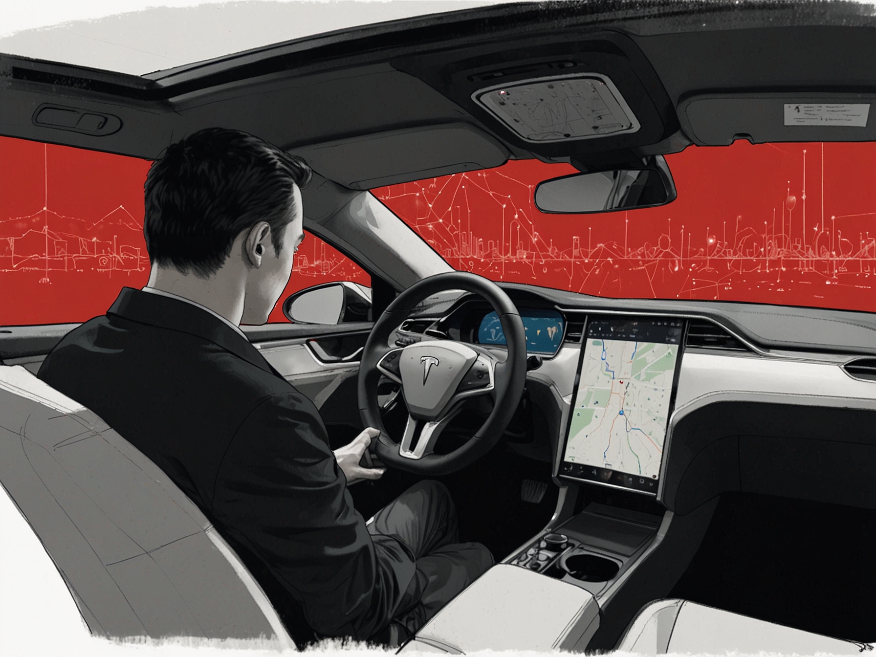 Engineers from Tesla and Baidu analyze data collected from Full Self-Driving tests, highlighting the collaborative effort to enhance AI algorithms and vehicle safety for future autonomous driving applications.