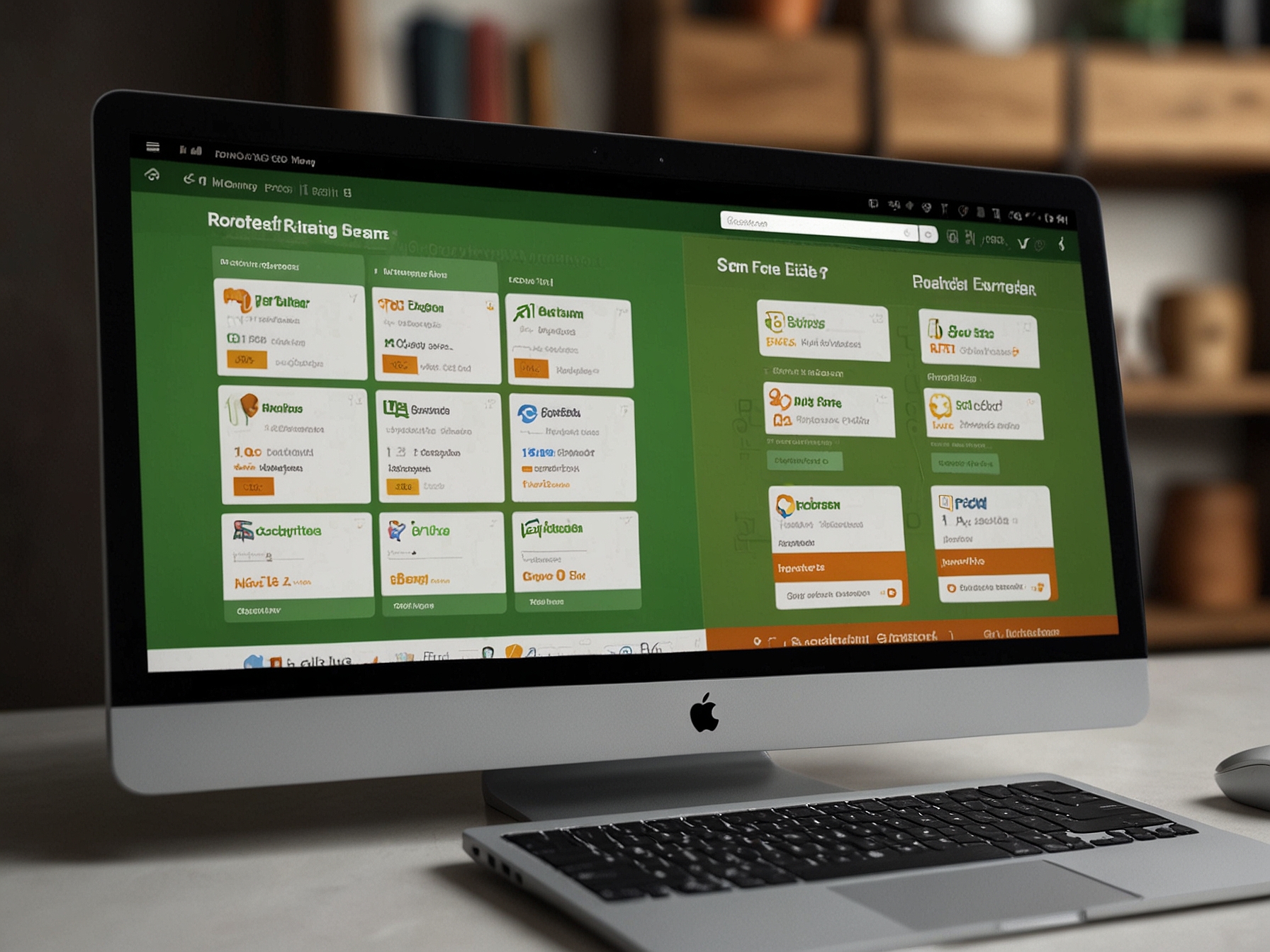 A user-friendly interface of GoDaddy's domain search tool displaying a variety of domain name options and extensions, showcasing the integration with SEO and industry keywords.