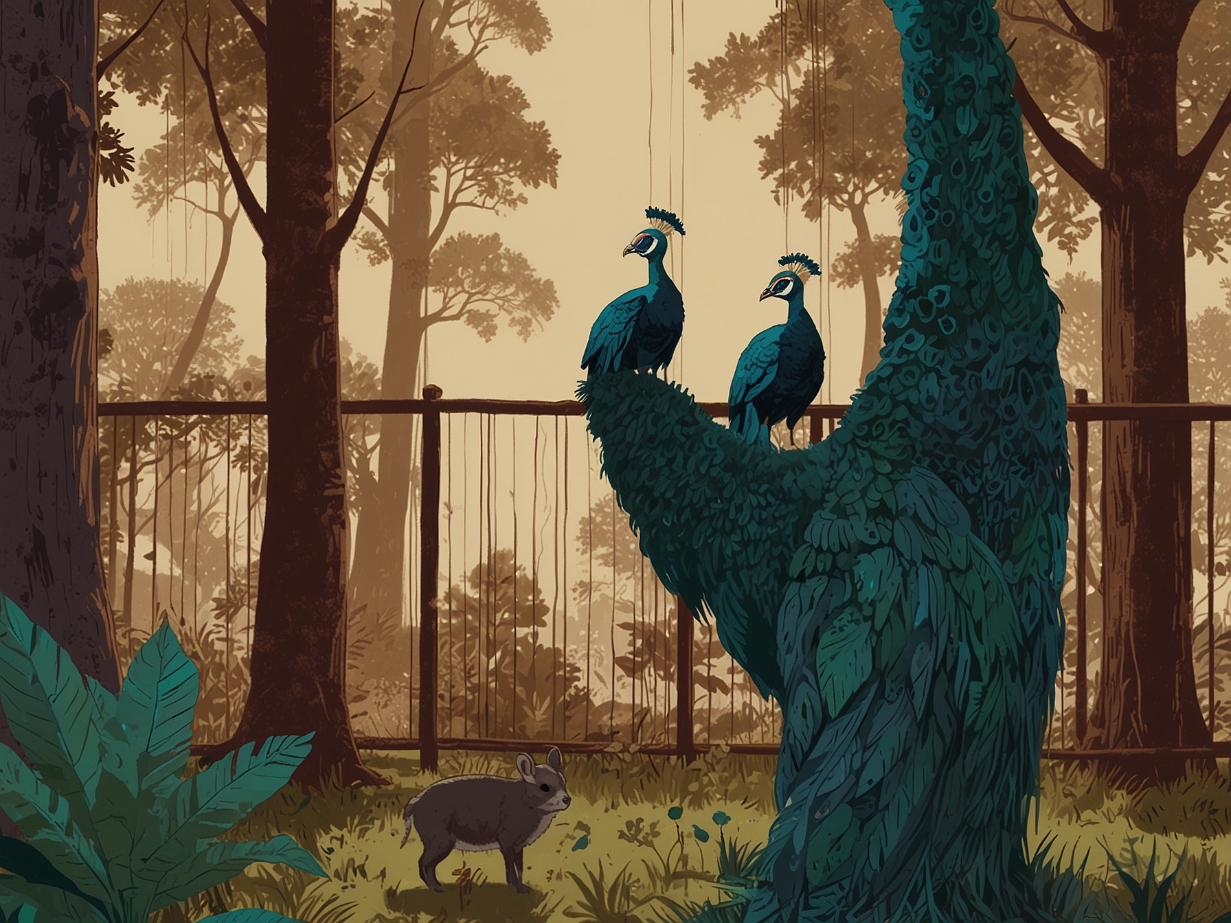 A scene capturing same-sex animal pairs practicing cooperative parenting, debunking myths that only heterosexual pairings are 'natural,' as highlighted in 'Queer Planet' on Peacock.