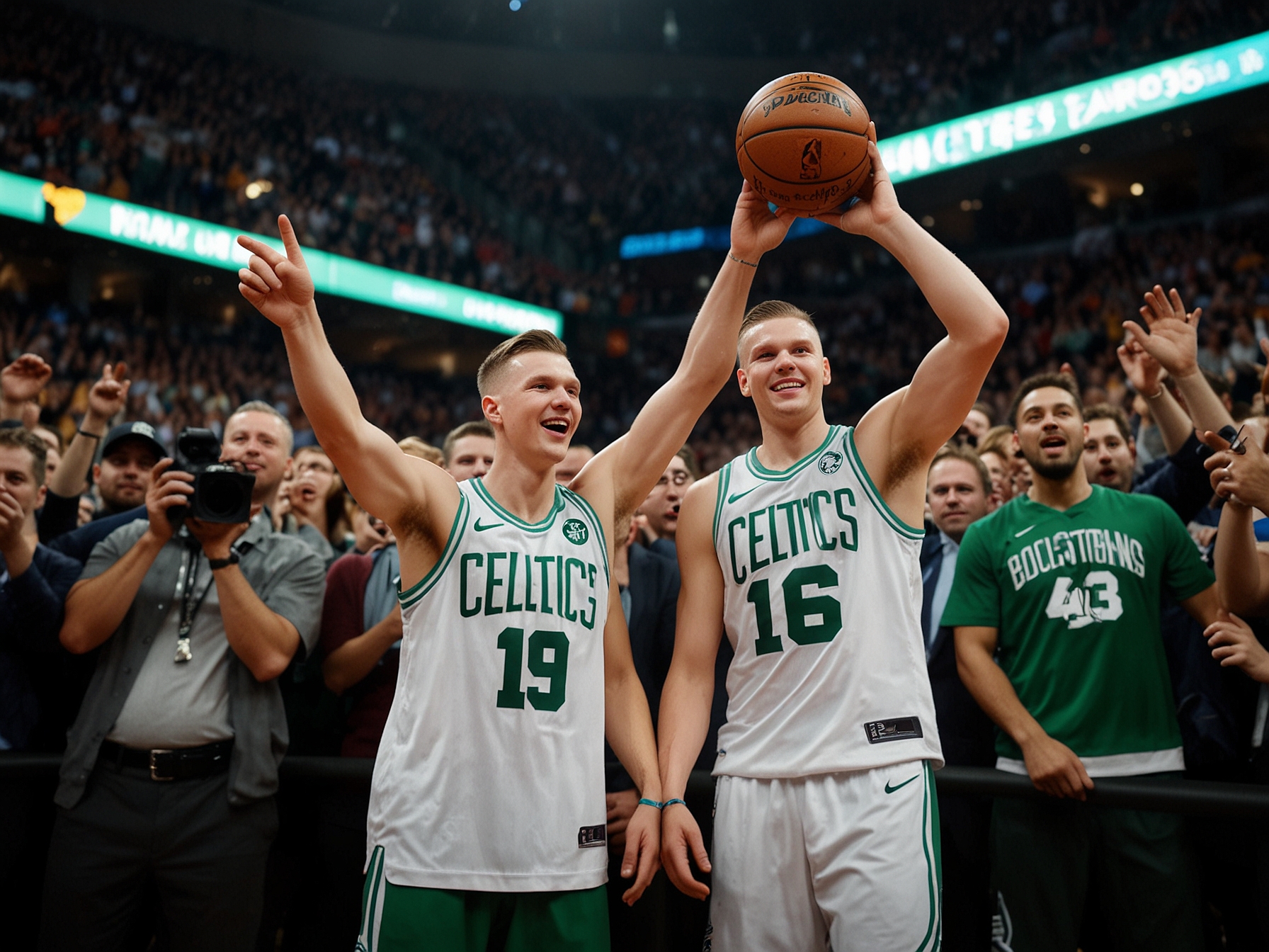 Fans at TD Garden in Boston celebrate as Kristaps Porzingis steps onto the court, energizing the Celtics with key plays and altering the momentum in the high-stakes NBA Finals.