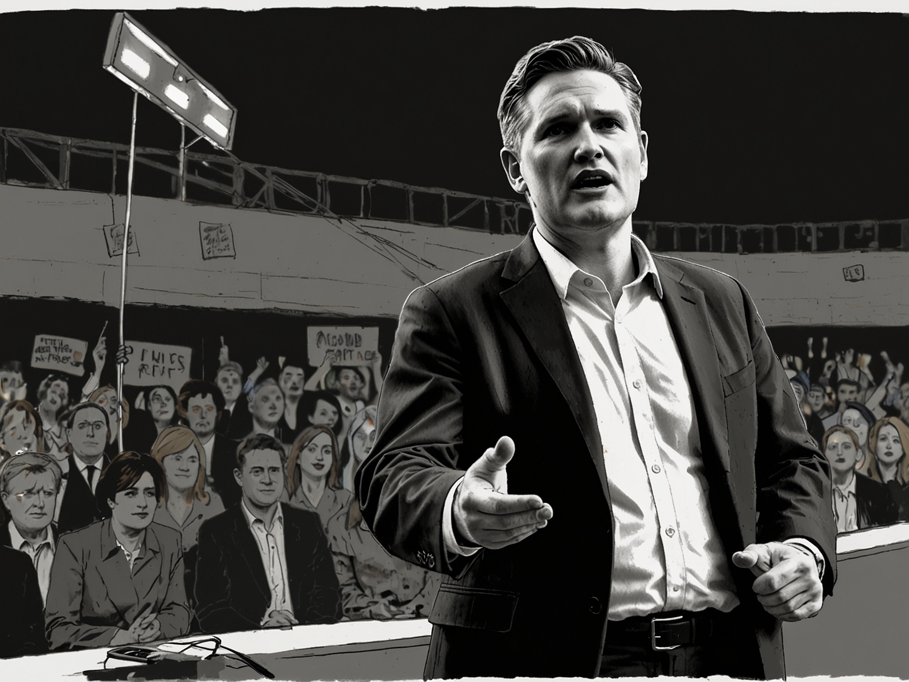Keir Starmer speaking passionately at a Labour Party rally, symbolizing his determined quest for consecutive General Election victories and a Labour renaissance.