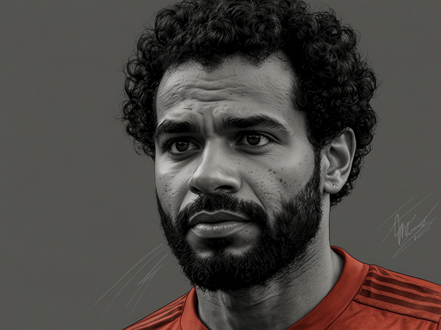 Illustration of Mohamed Salah, highlighting his importance to Liverpool's attack and the potential impact of his departure during the transfer window.