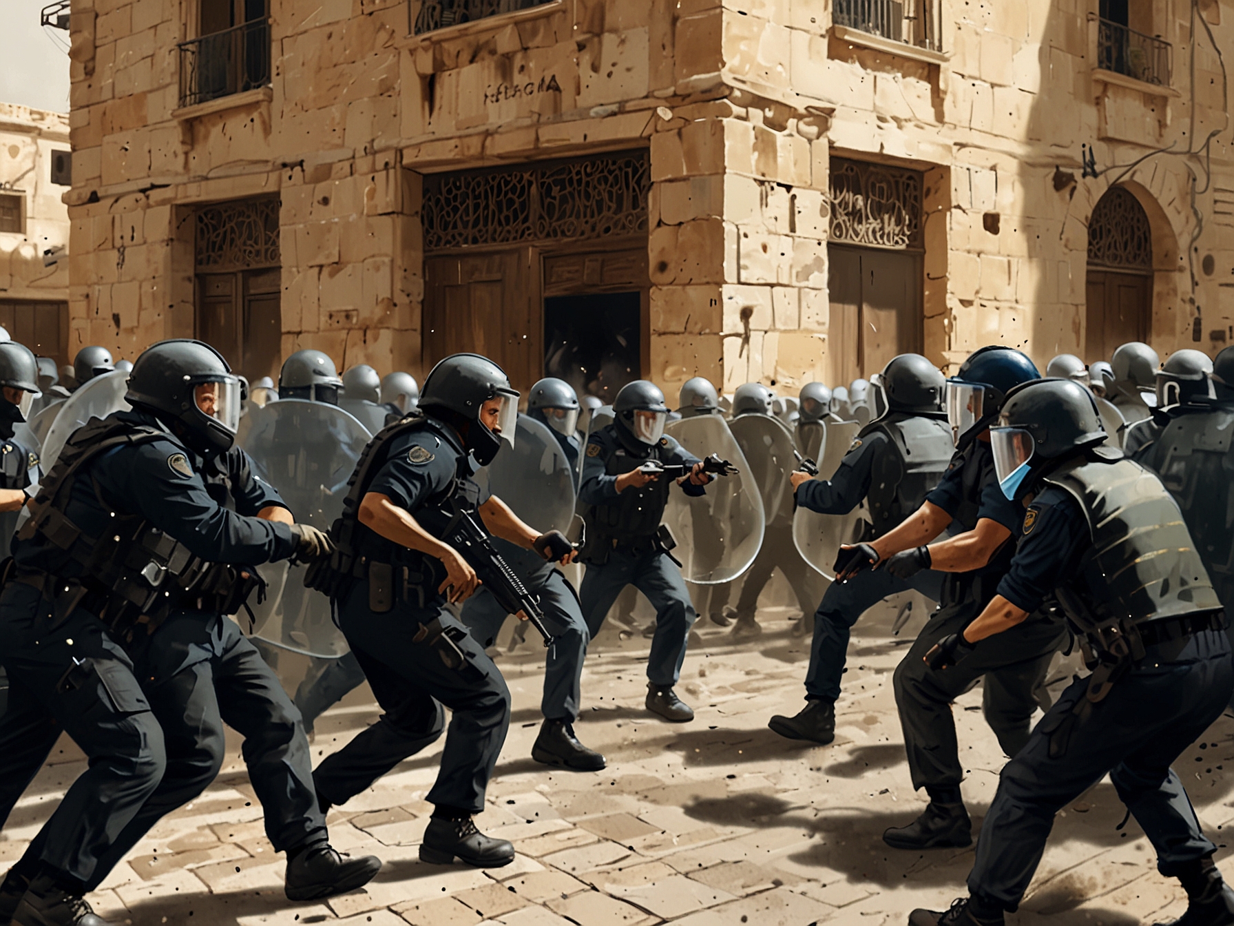 Clashes between police and anti-government protesters in Jerusalem, with law enforcement using heavy-handed tactics, highlighting the escalating tensions and international concern.