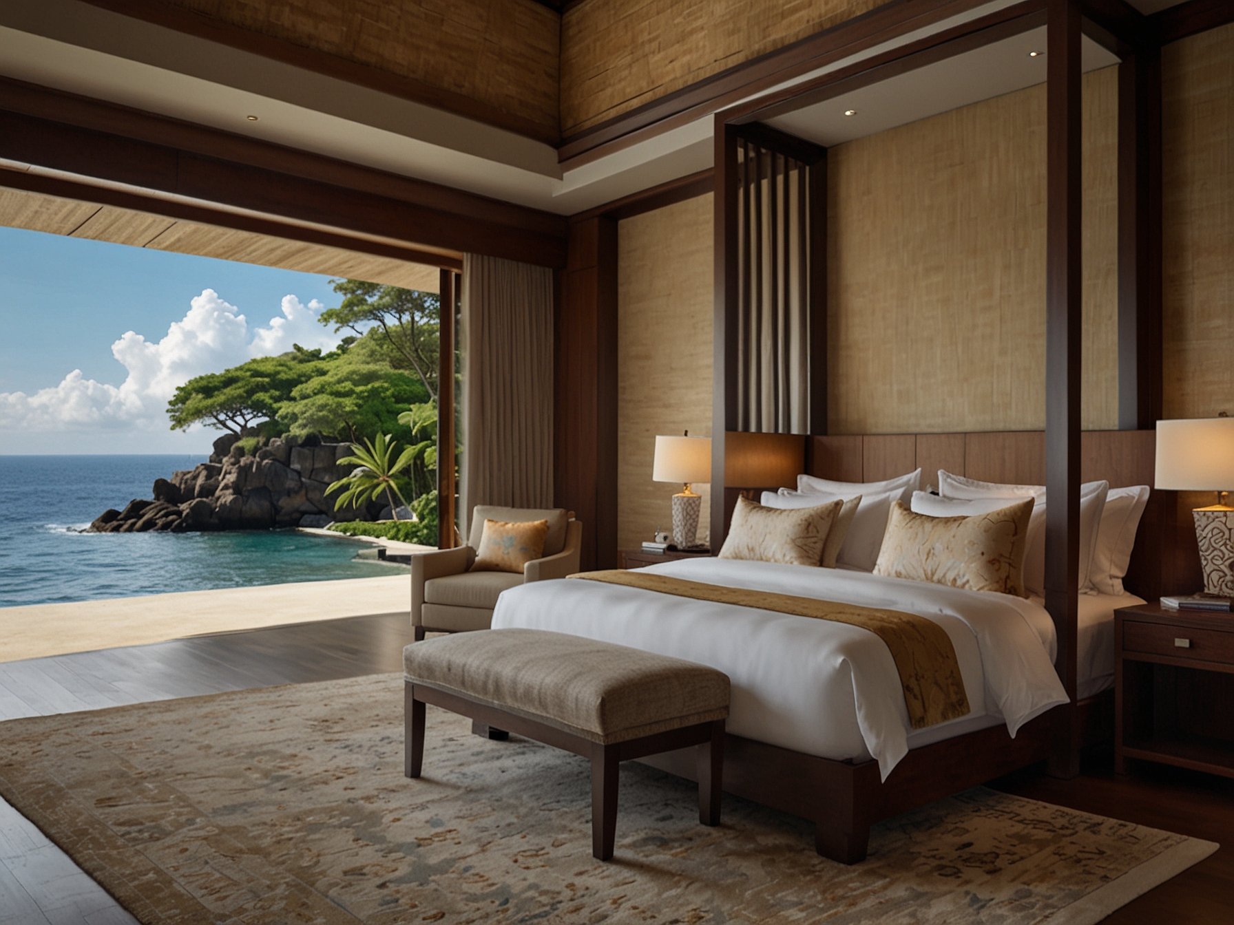 Elegant suites and villas at The Ritz-Carlton, Bali, offering breathtaking views of the Indian Ocean, showcasing the resort's commitment to unparalleled guest experiences and luxury accommodations.