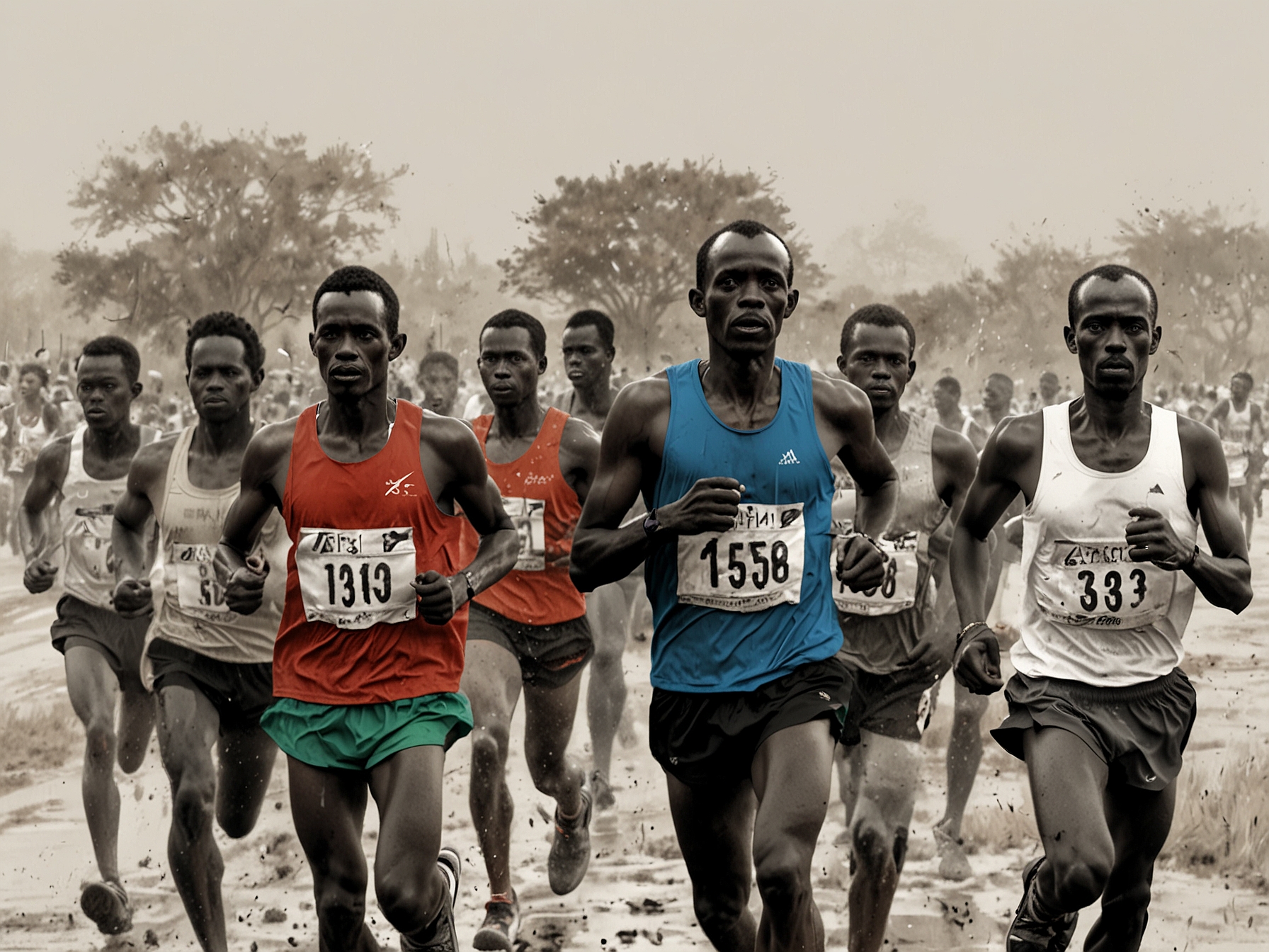 Runners from East African countries, particularly Kenya and Ethiopia, showcase their dominance in a 50-km ultra-marathon, highlighting their remarkable endurance and speed.