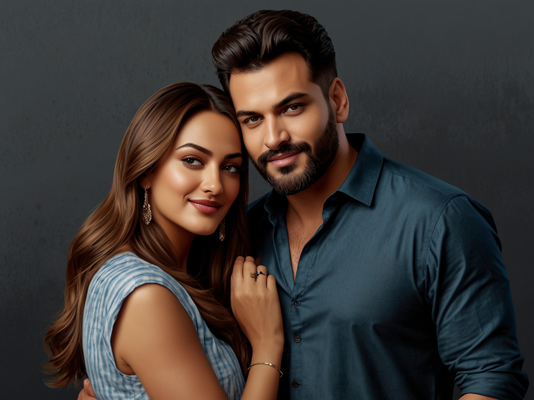 Sonakshi Sinha and Zaheer Iqbal seen together at an event, sharing a moment of closeness, highlighting their relationship's public scrutiny amidst familial and generational tensions.