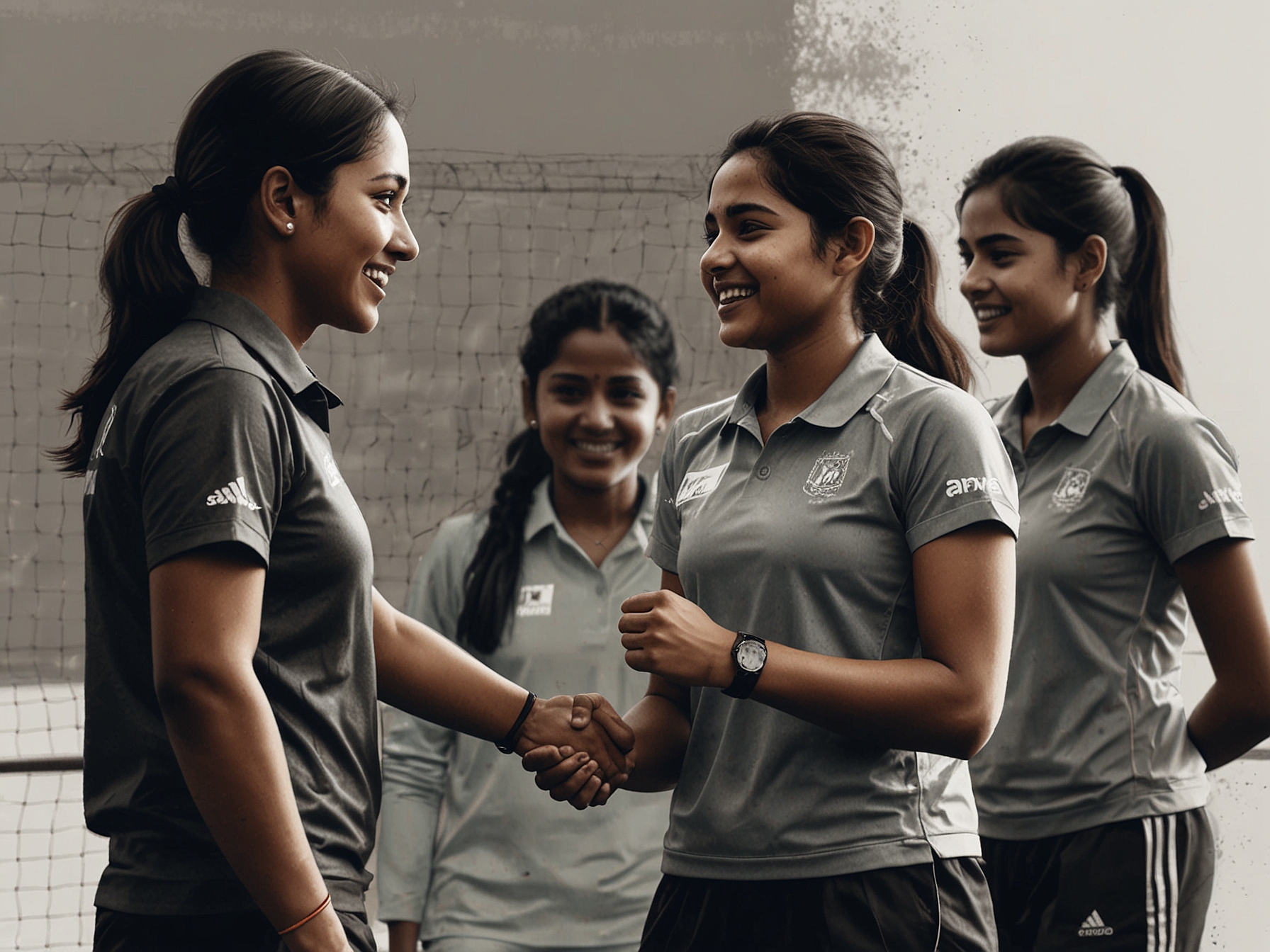 Ankita Bhakat being congratulated by her coaches and support staff after winning her match, reflecting the teamwork and strategic planning behind her success.