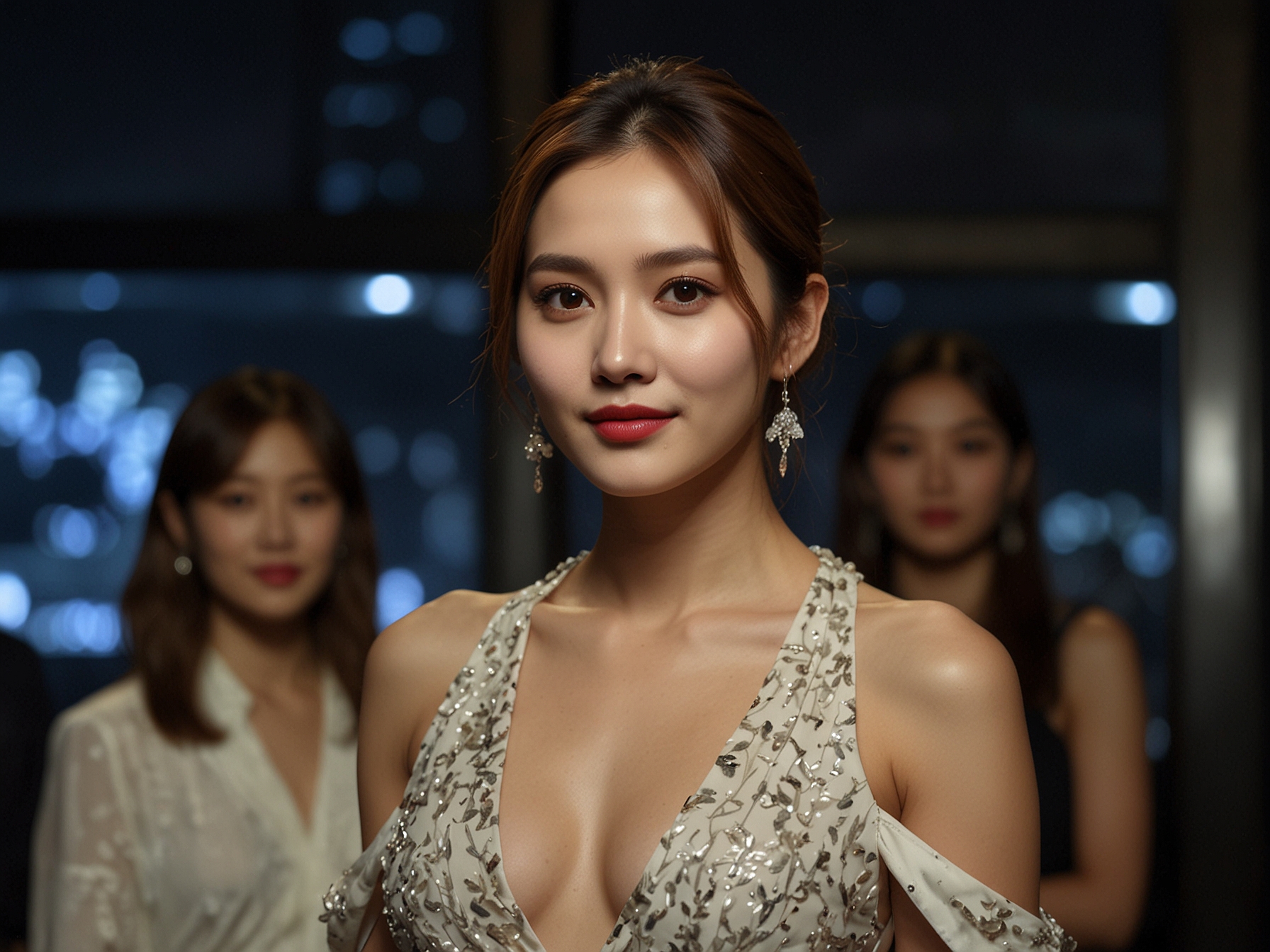 The star-studded cast of 'Snow White’s Revenge' celebrates at the wrap party in Seoul. Han Chae Young stands out with her elegant appearance, symbolizing the strong bonds formed during filming.