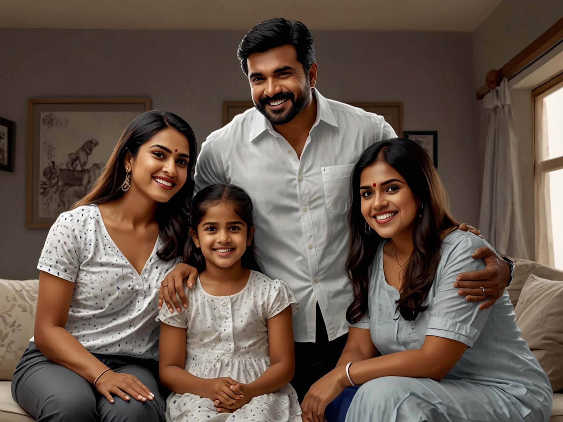 Ram Charan with his family in an intimate setting, sharing joy and precious moments together, away from the public eye, emphasizing the importance of family support in his life.