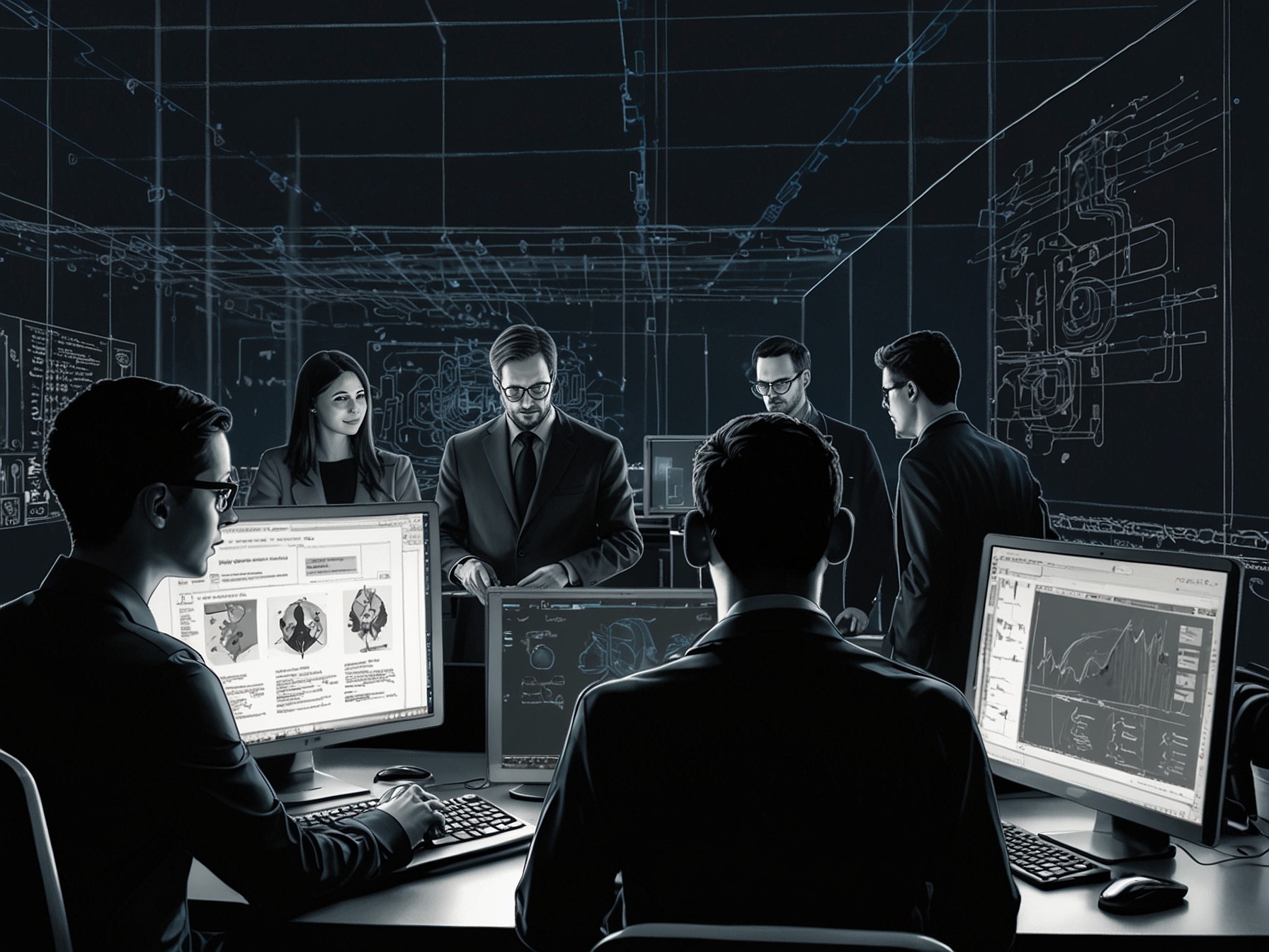 An image showing a diverse team of employees engaging in cyber security training, emphasizing the role of education in preventing social engineering and phishing attacks.