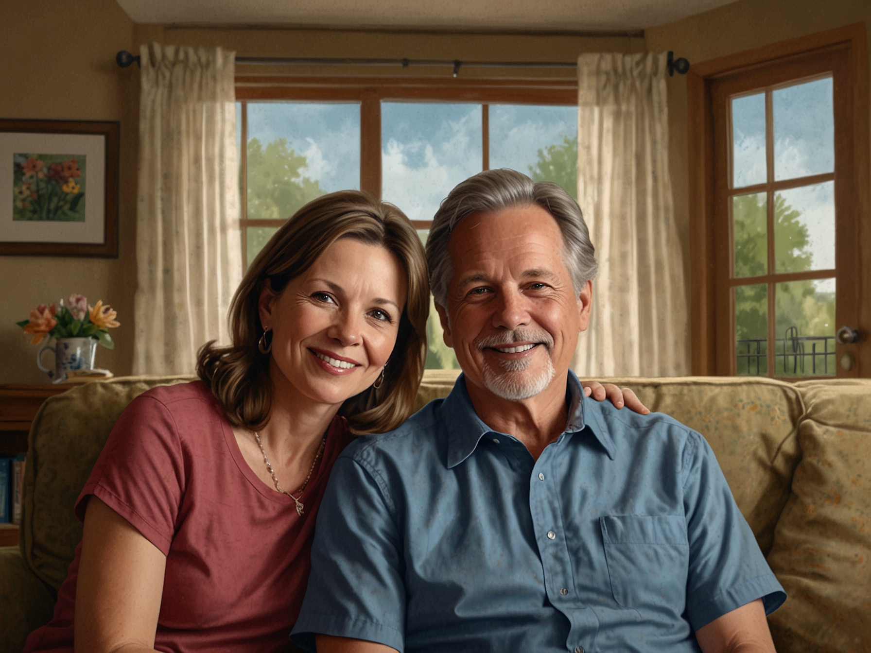Cathy and Todd Fisher sit together at their home, sharing their story of resilience and miraculous recovery from the neuroinvasive West Nile virus to inspire others.