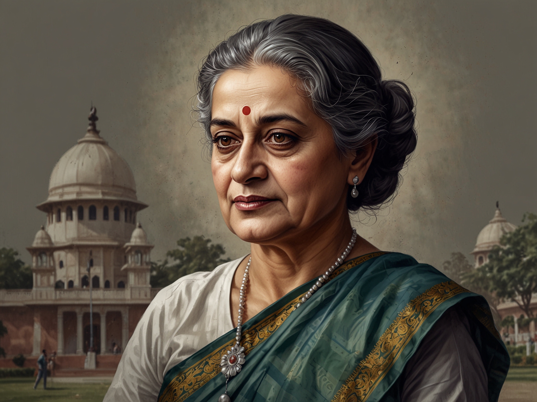 A historical image of former Prime Minister Indira Gandhi during her tenure, symbolizing her influential role in shaping modern India and highlighted by Suresh Gopi's praise after his statement retraction.