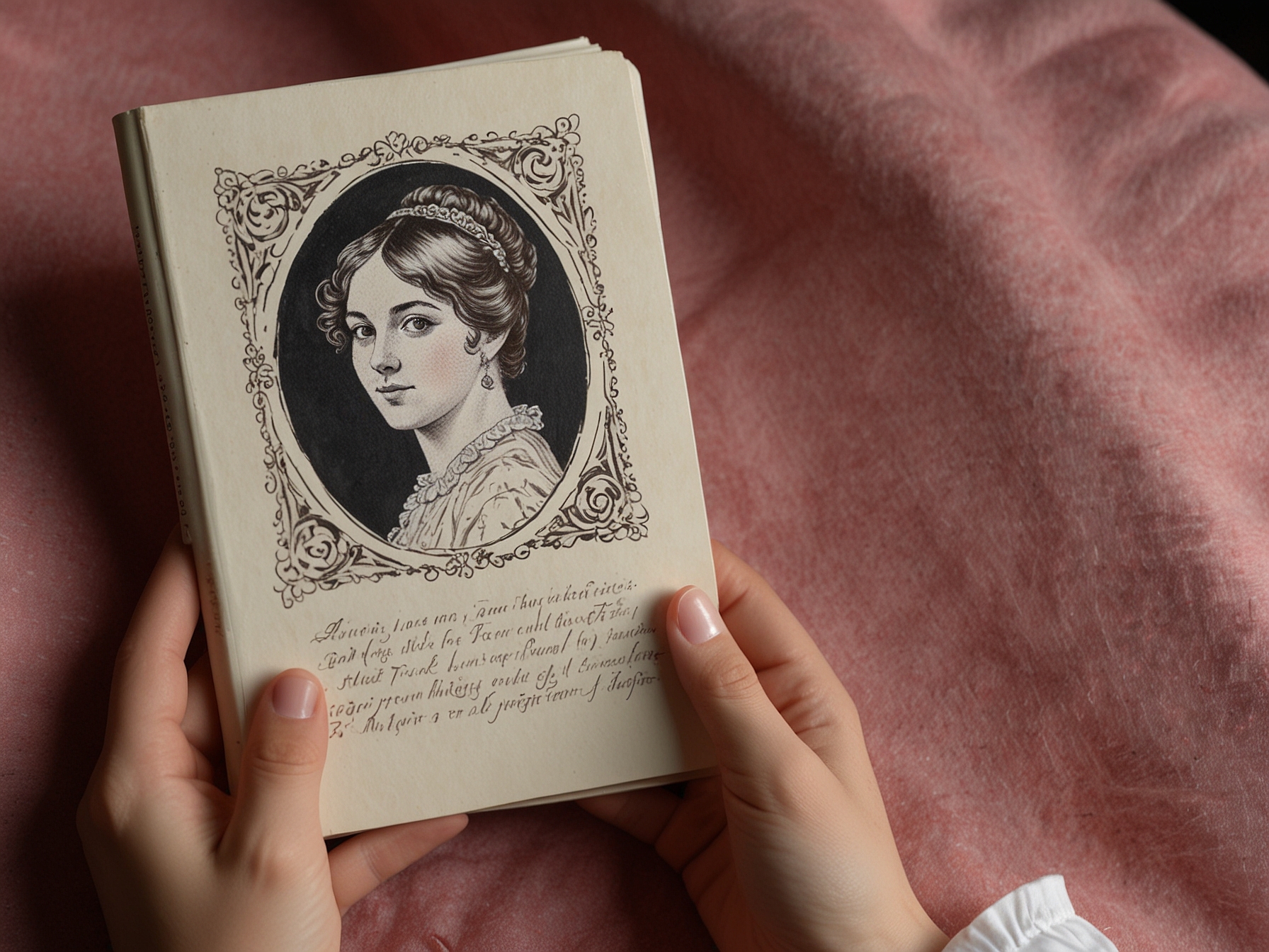 A close-up of a character reading Jane Austen's 'Pride and Prejudice,' showcasing one of the subtle Easter eggs embedded in Bridgerton season three that delights fans of historical literature.