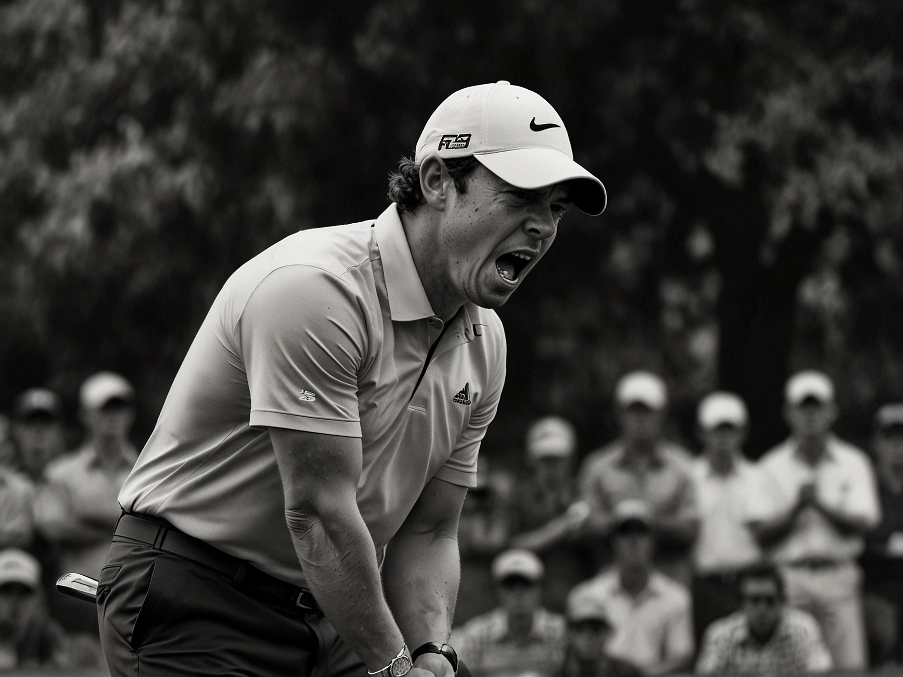 Rory McIlroy reacts with frustration during the final round of the U.S. Open at Winged Foot. His struggles and missed putts in the crucial moments highlighted the fine margins of elite golf.