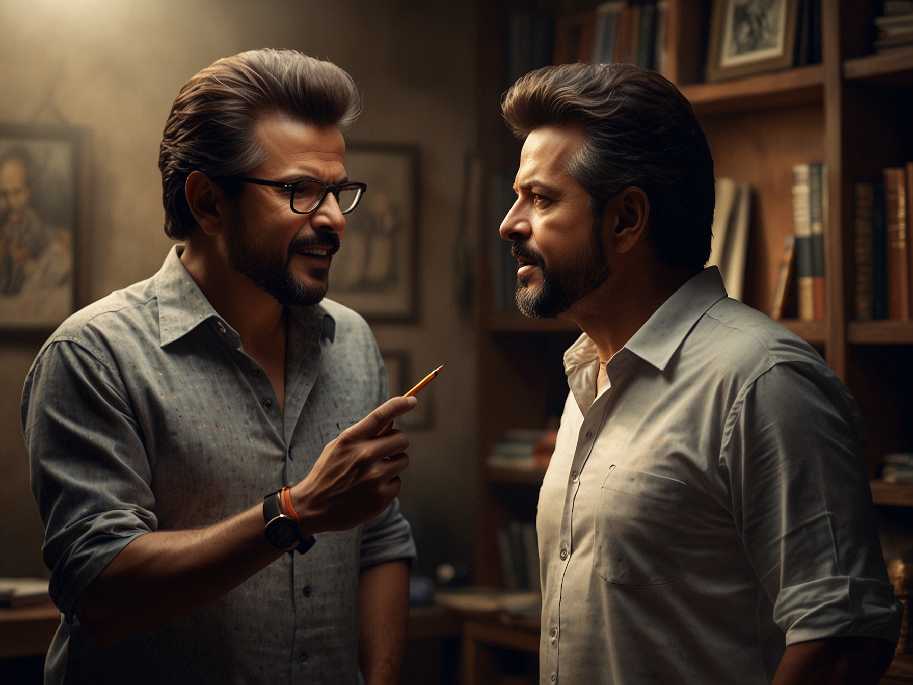 Anil Kapoor shares a candid behind-the-scenes shot from the set of Subedaar, showcasing the actor in deep discussion with director Suresh Triveni, amidst meticulous pre-production activities.