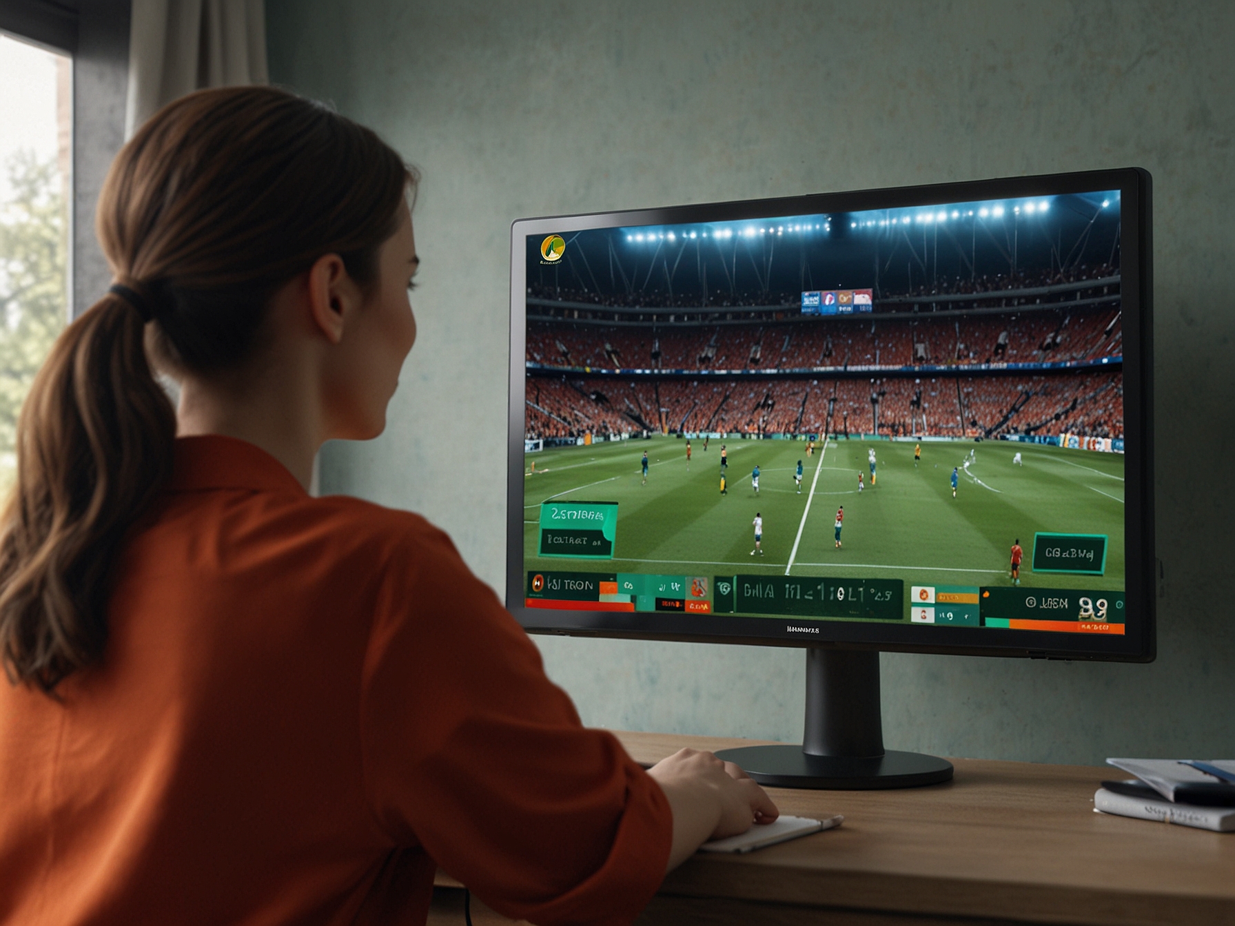 A high-resolution Hisense screen displaying a football match with the VAR system in action, illustrating the brand's advanced technology used at UEFA EURO 2024 to ensure accurate refereeing decisions.