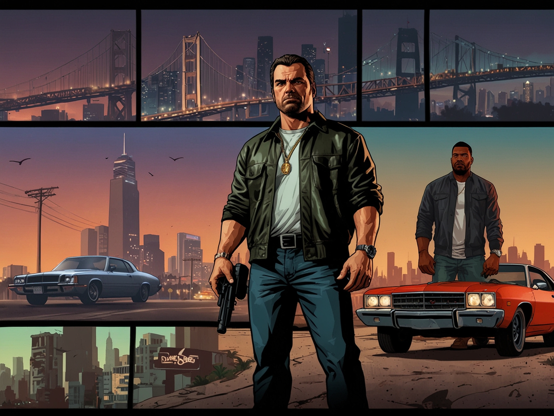 A screenshot of the GTA Trilogy interface on a Netflix-compatible device, showcasing the iconic game covers of Grand Theft Auto III, Vice City, and San Andreas, illustrating their availability on the streaming platform.