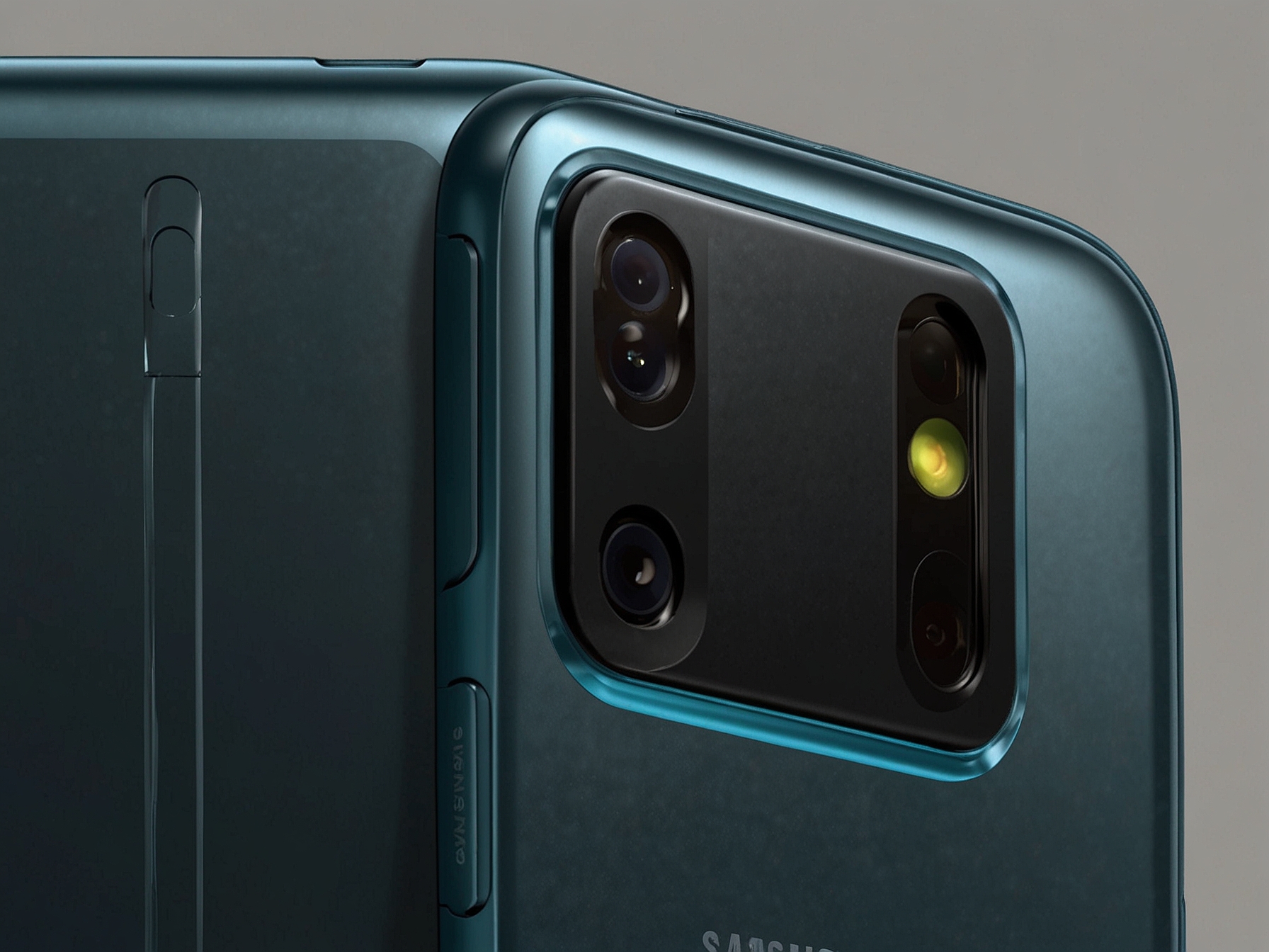 The rear view of Samsung Galaxy S24 FE render highlights its triple camera setup. The cameras are likely to include wide, ultra-wide, and telephoto lenses, offering users versatile photography options for various shooting scenarios.