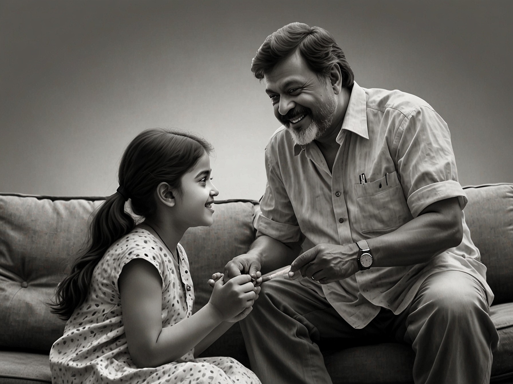 Klin Kaara playing with her grandfather, veteran actor Chiranjeevi, capturing a cherished multigenerational family moment that enriches her childhood.