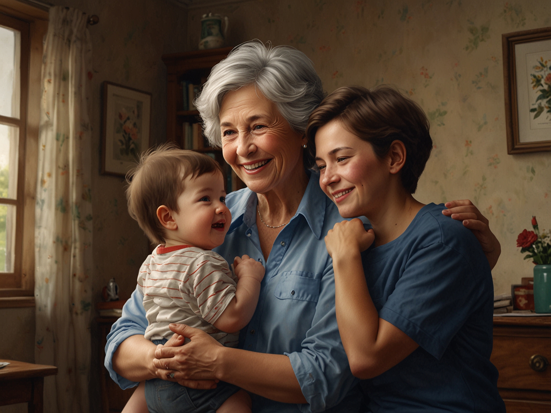 Theresa Nist, surrounded by her supportive family members, embraces her new role as a grandmother, showcasing moments of love and the strengthened family bonds this new addition has brought.