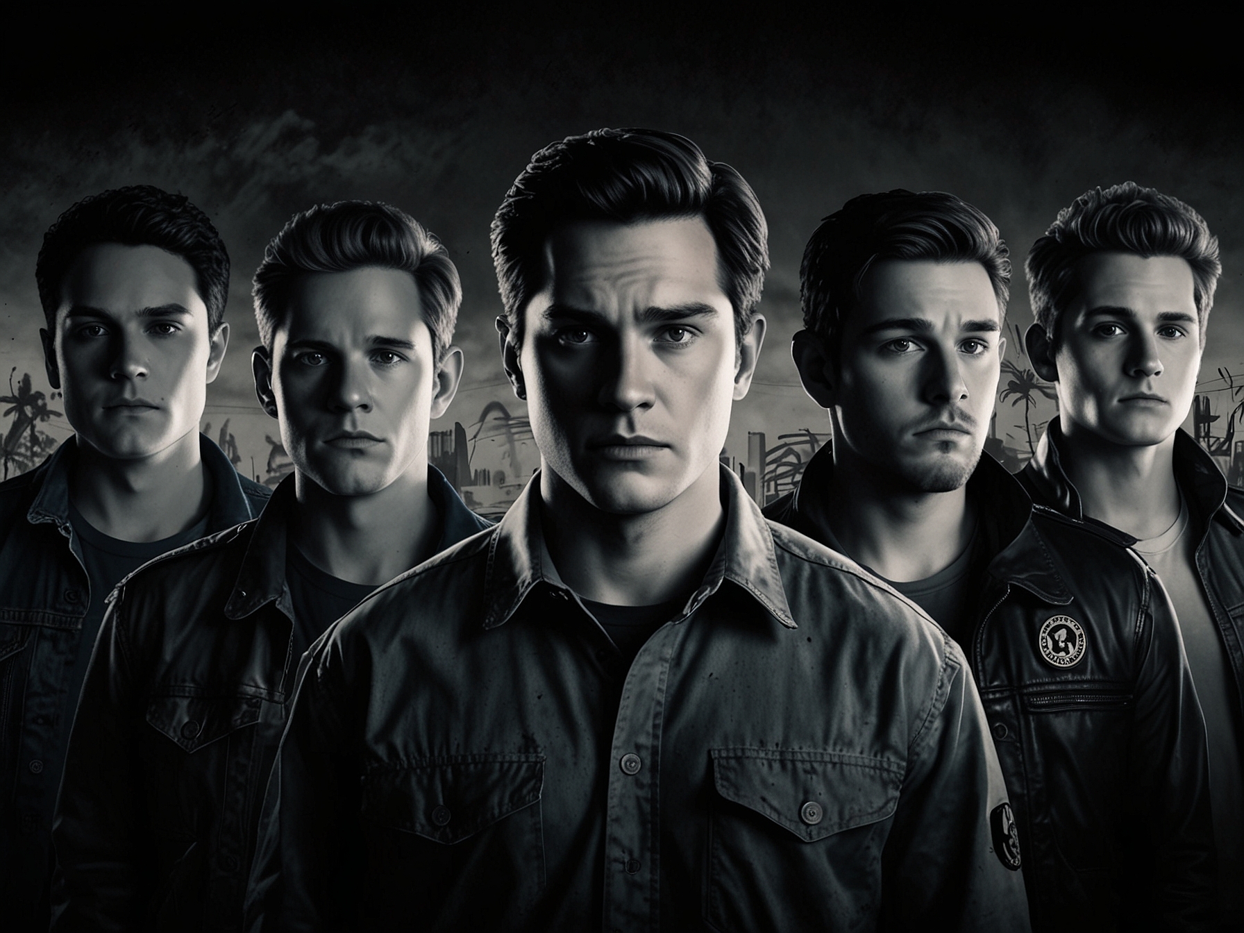 A promotional poster for 'The Boys' Season 4 showcasing the main characters, emphasizing the show's dark and satirical tone. The image highlights the gritty, rebellious aesthetic of the series.