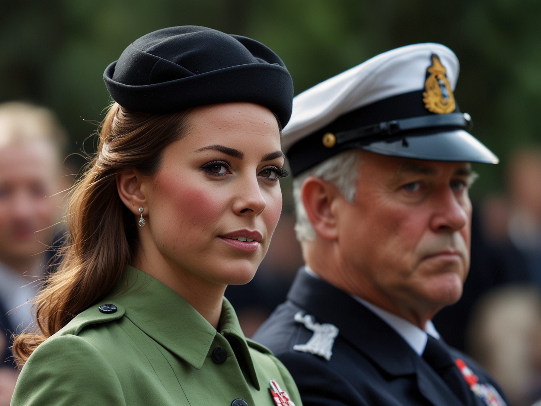 Princess Kate attending the Trooping the Colour, showcasing her resolve and commitment to royal duties despite recent chemotherapy treatments, symbolizing her public and personal strength.