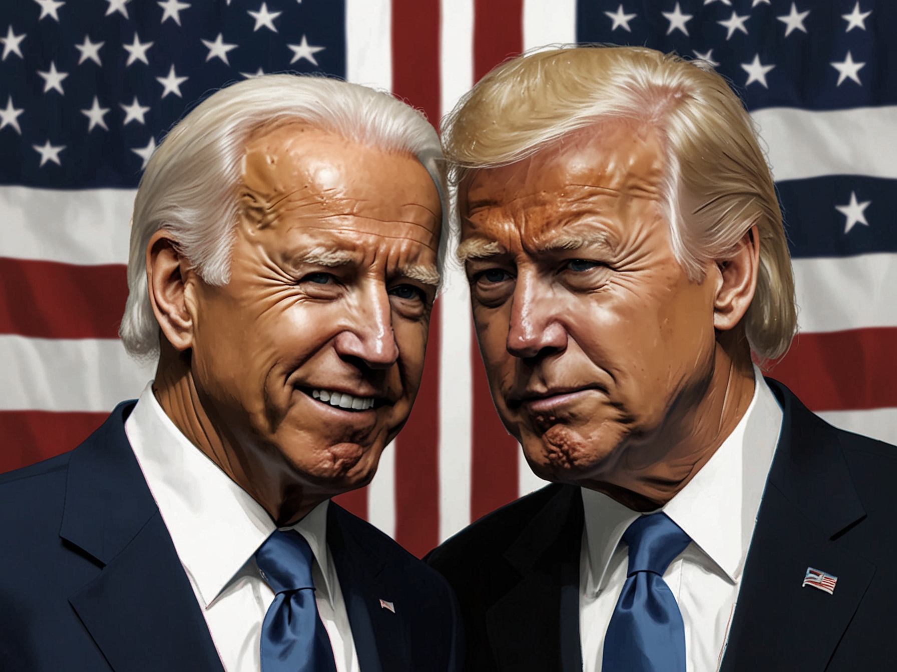 A graphical illustration of a poll results chart showing Joe Biden leading Donald Trump in a hypothetical 2024 matchup. This visualization conveys the central issue discussed in the article.