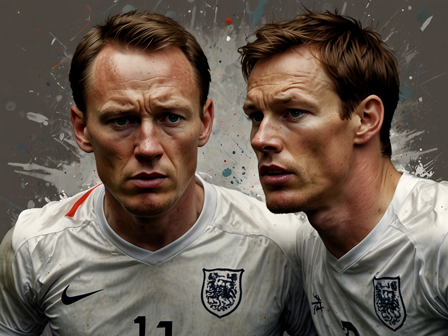 A visual depiction of the struggle and competition faced by talented English players like Lee Dixon and Scott Parker, representing their journey and the challenges of making it to major international events.