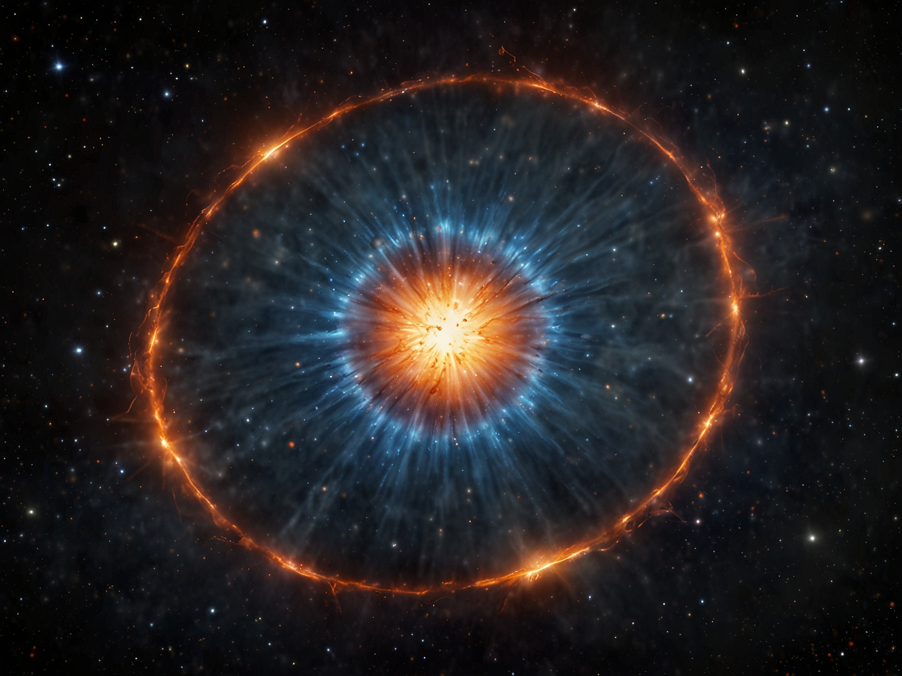 Illustration showing the supernova remnant 3C 58, home to the neutron star PSR J0205+6449. X-ray emissions from this star help scientists study matter under extreme densities.