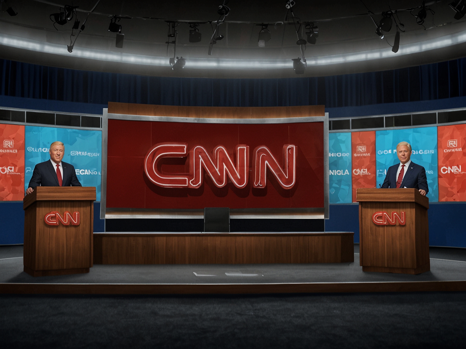 An image illustrating the CNN logo alongside a podium, representing the significance and competitive nature of qualifying for debates hosted by major news networks.
