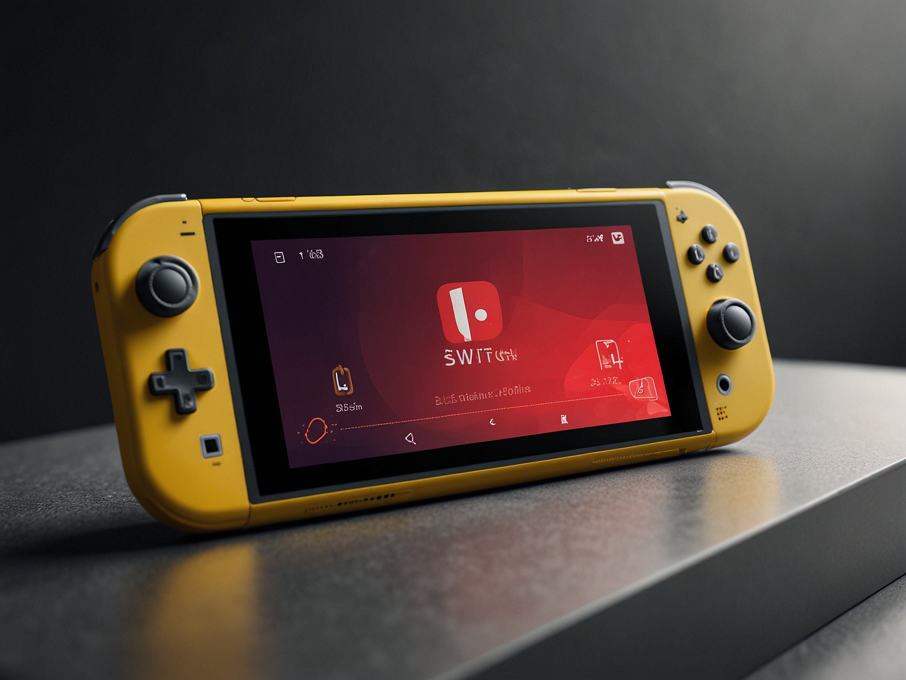 Image of the vibrant yellow Nintendo Switch Lite on display. It showcases its compact design, 5.5-inch LCD touchscreen, and non-detachable controllers, emphasizing portability.
