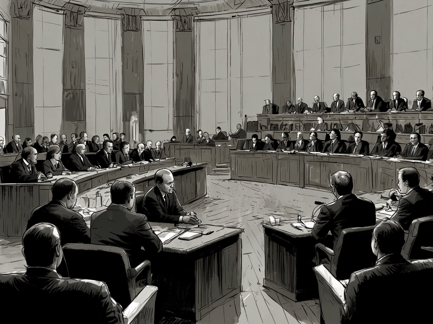 An image of the Russian State Duma in session, with lawmakers debating the proposal to increase income taxes for the wealthy, highlighting the legislative process in action.