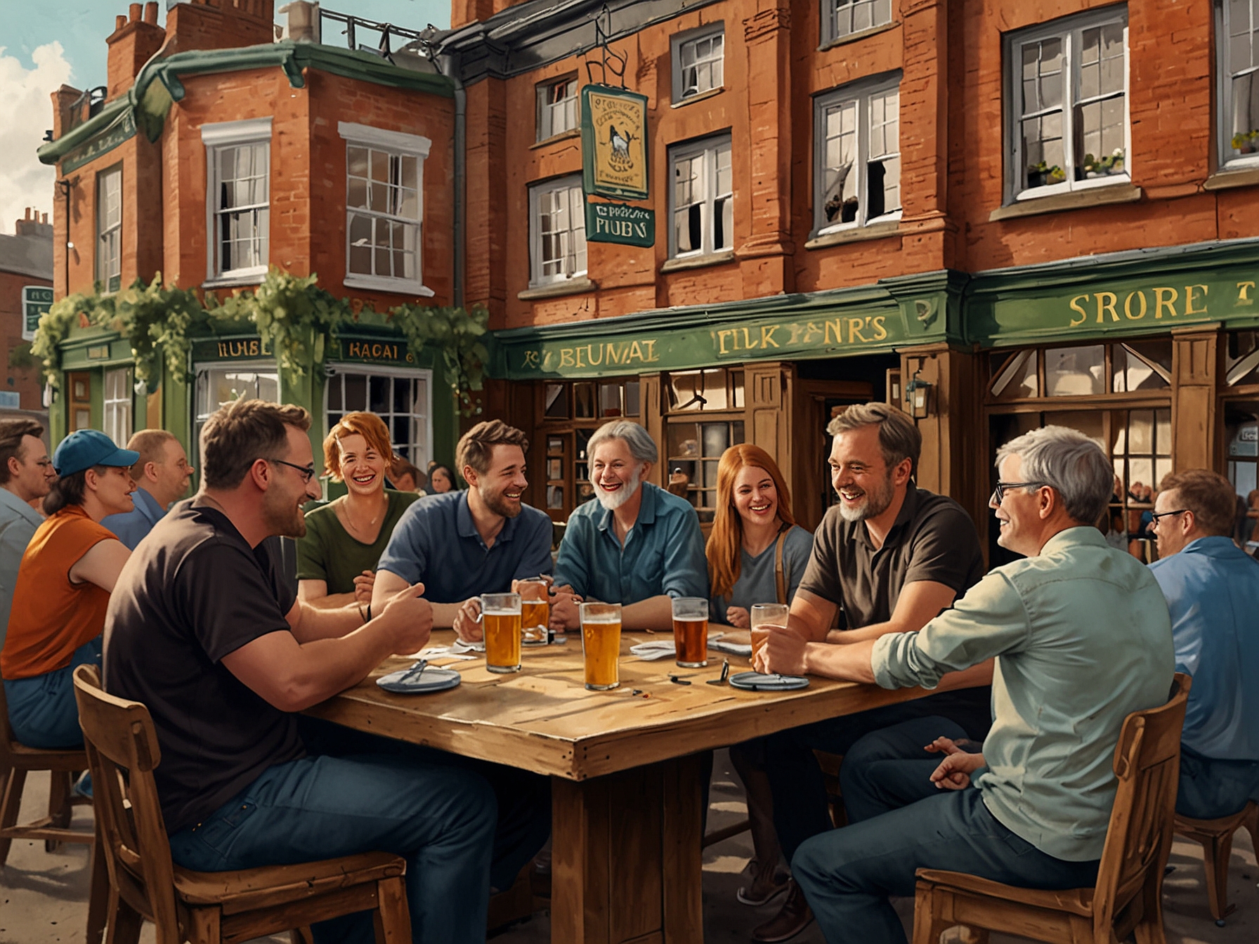 A vibrant community pub event, showcasing how local residents are coming together to save their pubs by hosting events and supporting community ownership initiatives.