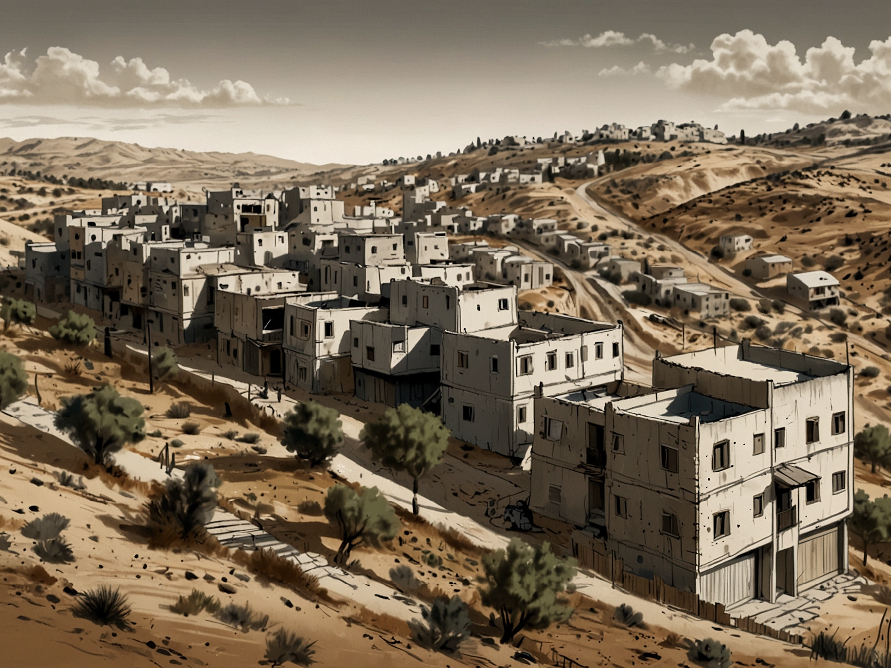 A visual representation of Israeli settlements in the West Bank, highlighting the controversial expansions. The image serves to illustrate one of the main points of contention in U.S.-Israel relations.