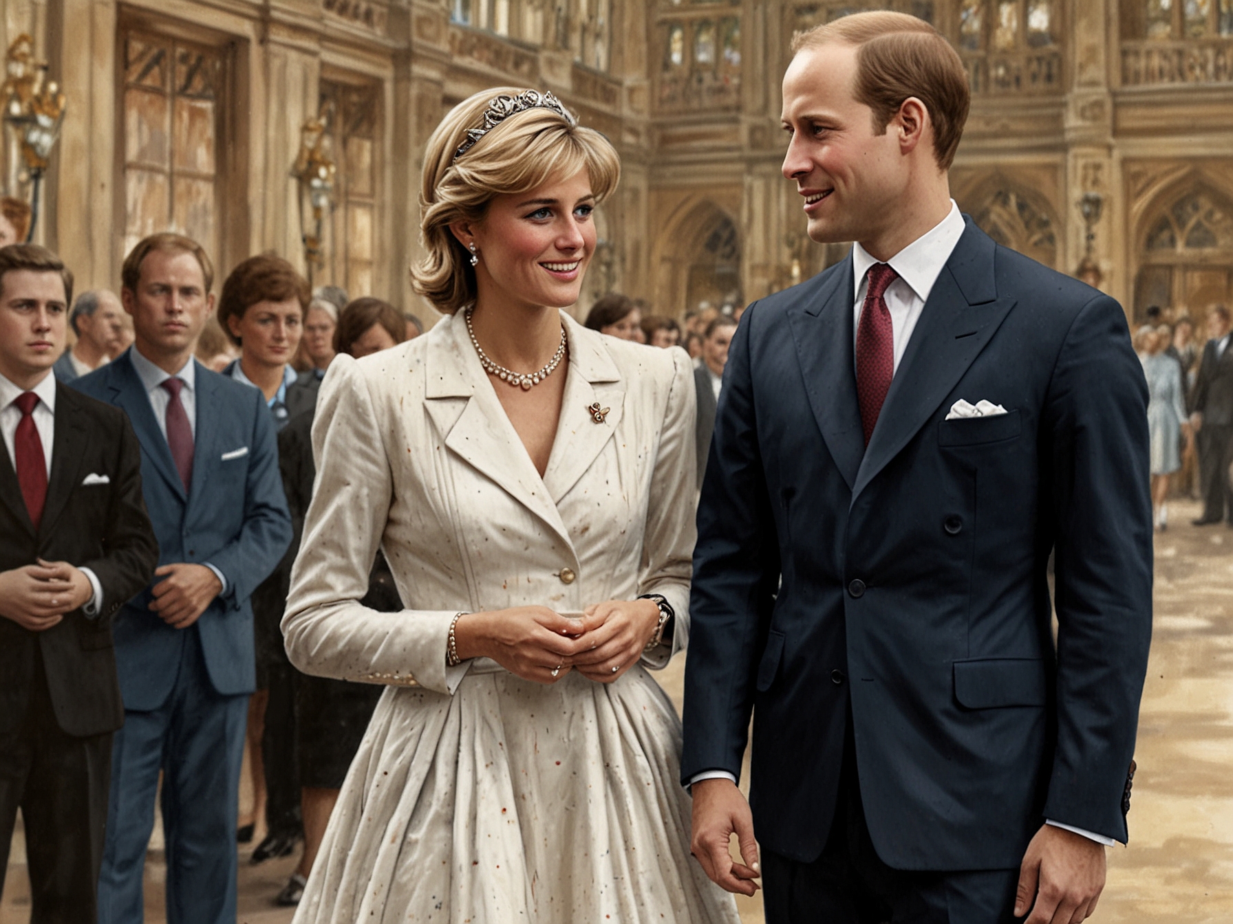 The Princess of Wales, appearing composed and graceful, alongside Prince William in a public event, exemplifying her strength under the ongoing family cancer crisis.