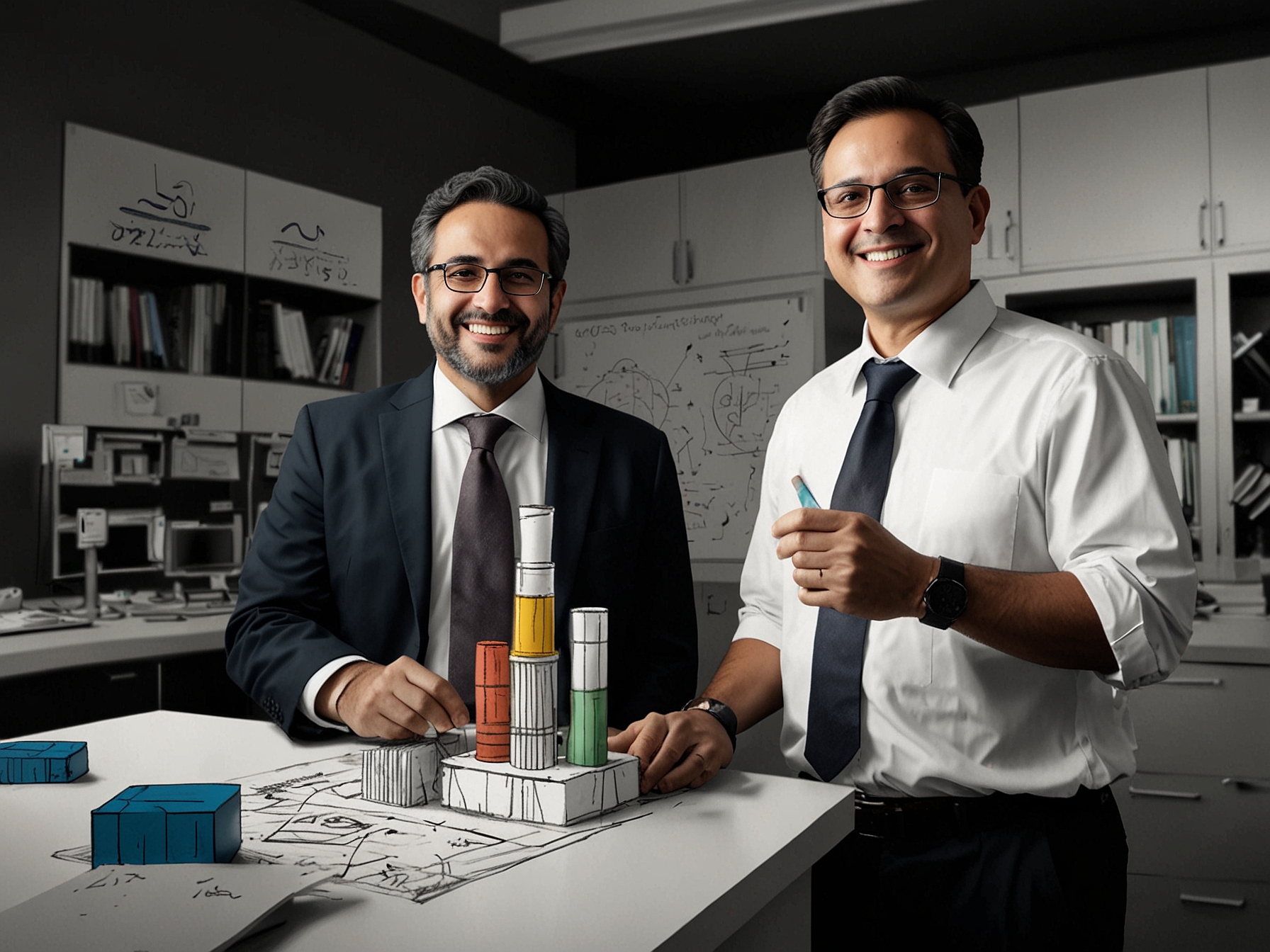 CEO Dr. Mehdi Kargar and CTO Dr. , leaders of Maxterial, celebrate the company's successful Series A funding round, which raised nearly $8 million for advancing material science technologies.