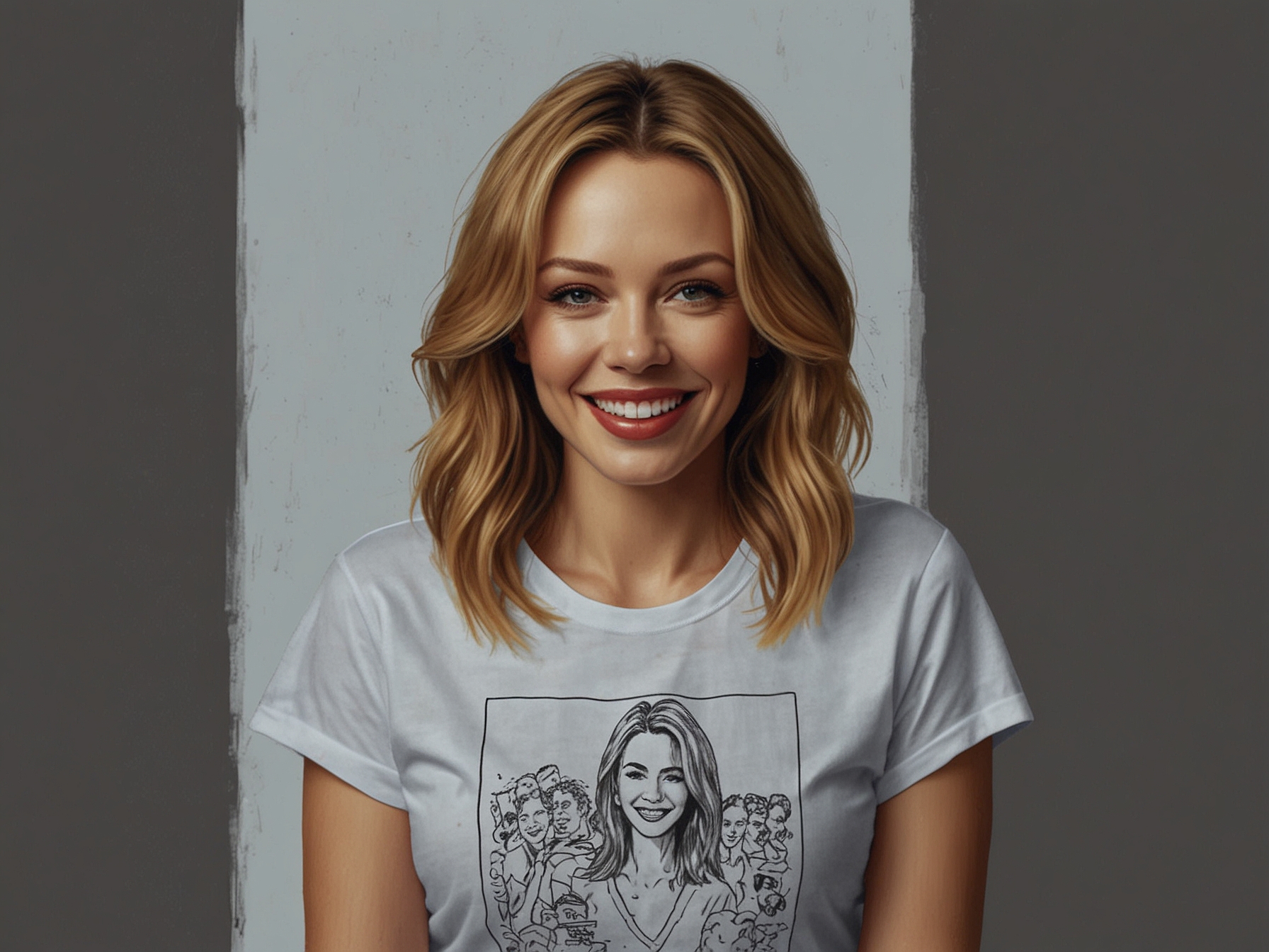 Kylie Minogue poses cheerfully in an Instagram photo, wearing a T-shirt with a quote from Jonathan Bailey's character in 'Fellow Travelers', highlighting their unlikely yet delightful friendship.