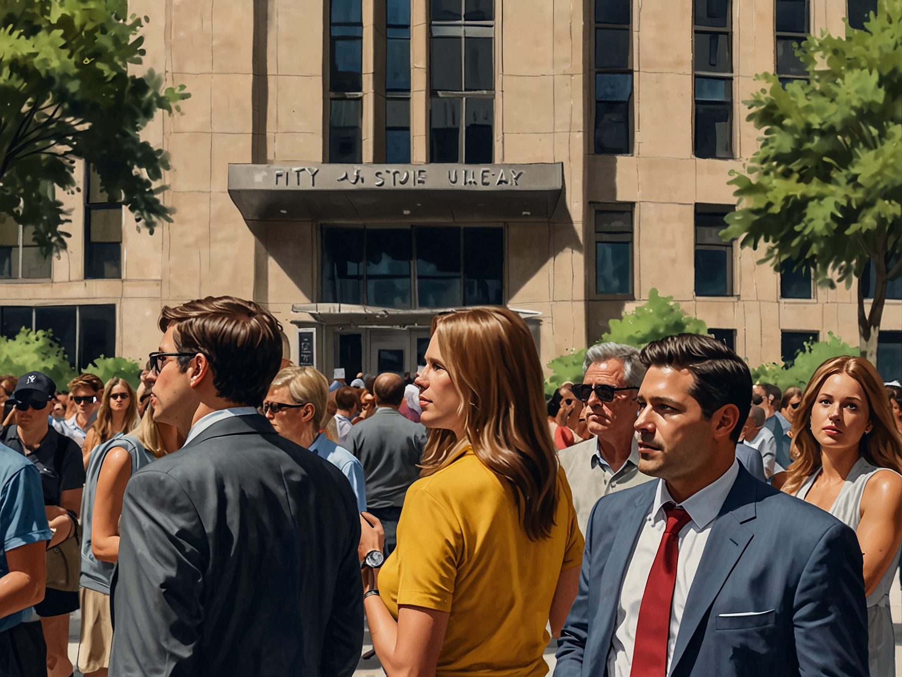 Fans of Fifty Fifty and media gathered outside the courthouse, capturing the intense public interest and speculation surrounding the high-profile lawsuit on August 29.