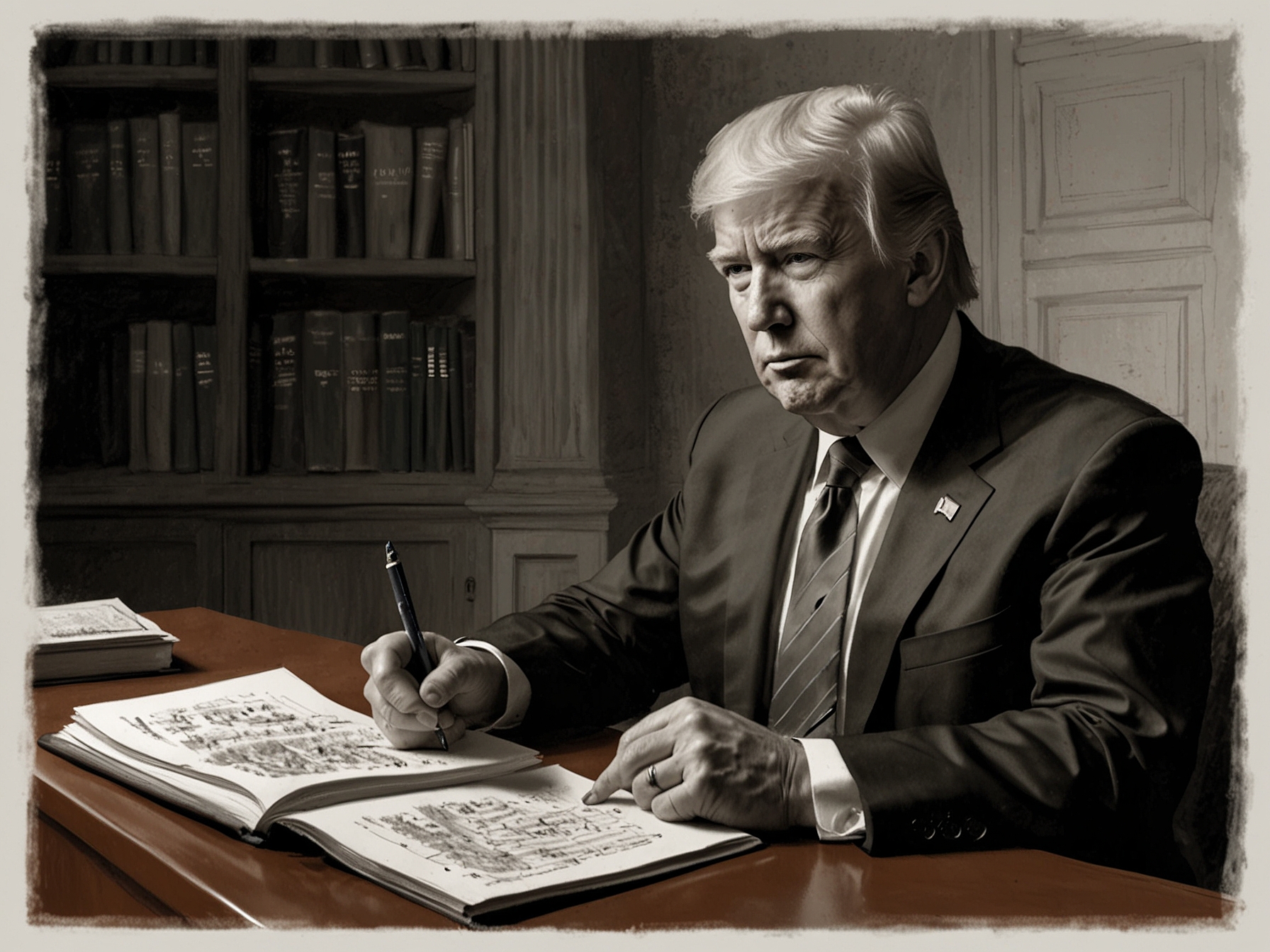 Trump studies detailed notes and works with advisers, refining his attack lines and counterpoints for the upcoming debate to highlight his policy successes and challenge Biden's administration.