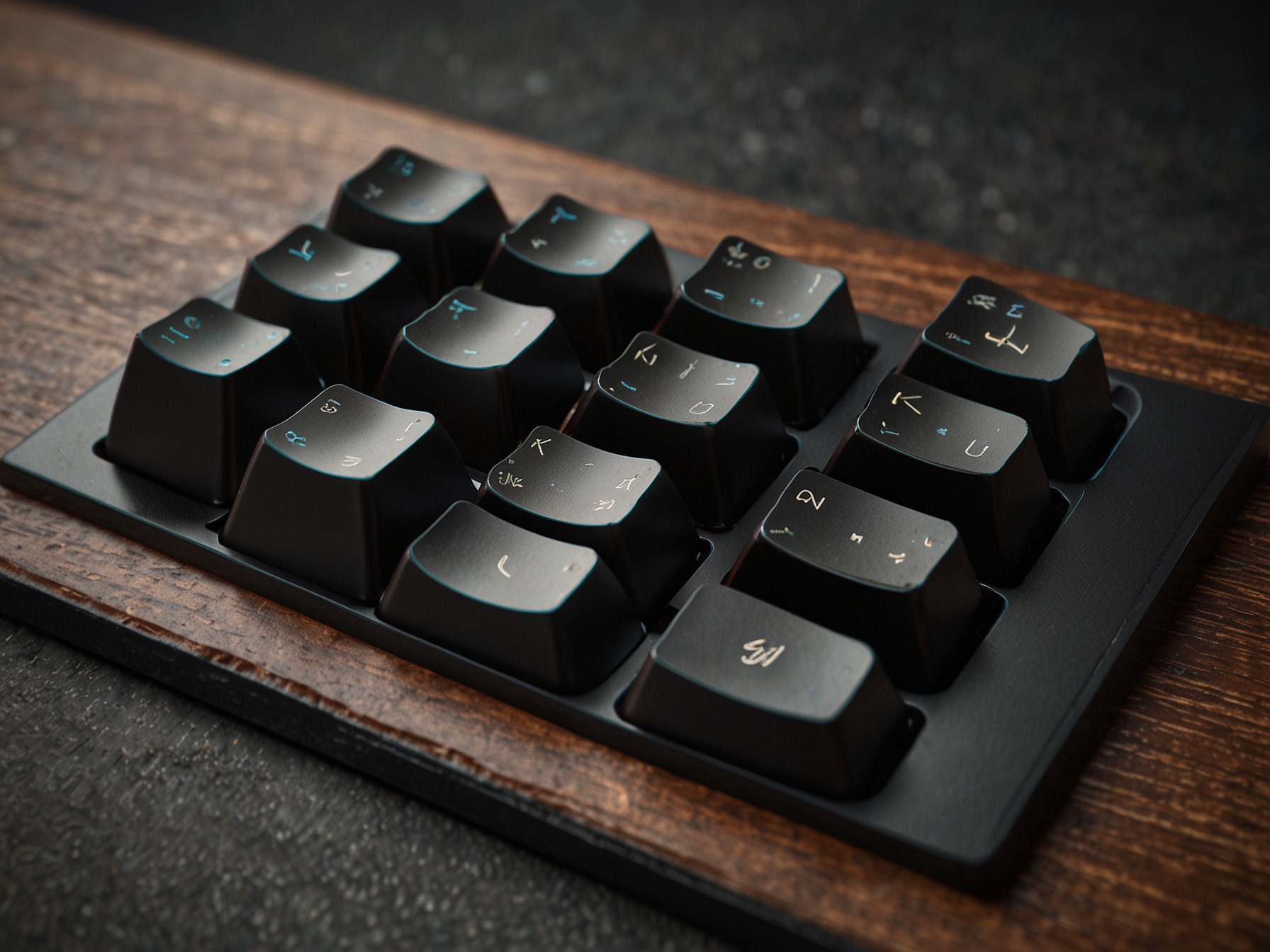 Close-up of the Wombat Willow Pro Keyboard highlighting its backlit keys and spacious layout, which includes a numeric keypad, ideal for data entry and professional tasks.
