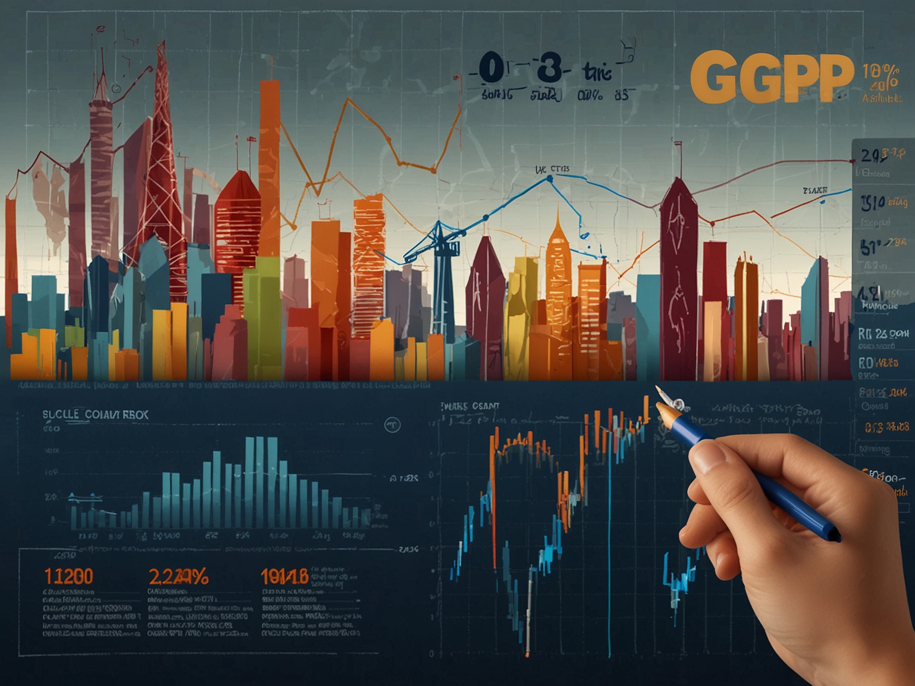 A graphic showcasing key economic indicators such as GDP growth and inflation rates available on the DBIE portal, underlining the importance of timely and accurate data for research and policy-making.