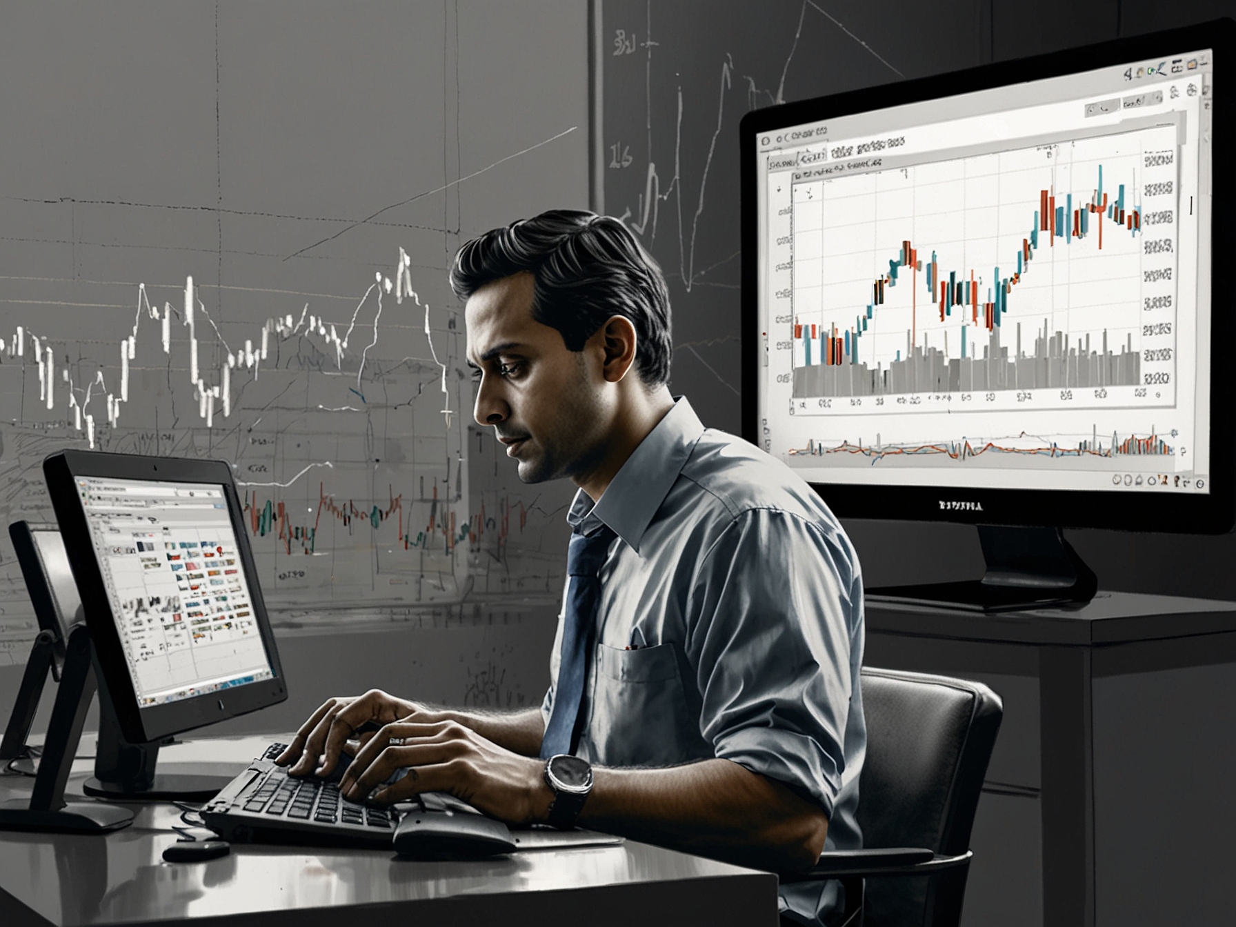 Investors analyzing market trends and stock performance data on laptops and mobile devices, reflecting the importance of staying updated with Tata Steel's latest share price movements.