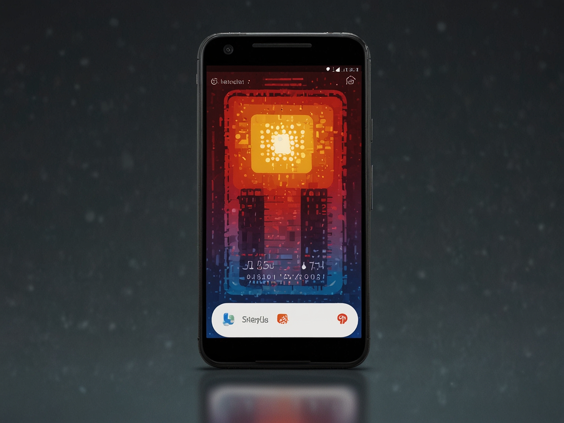 Illustration showing a Pixel smartphone with a notification alert about overheating, indicating Google's new Adaptive Thermal feature helping users manage device temperature.