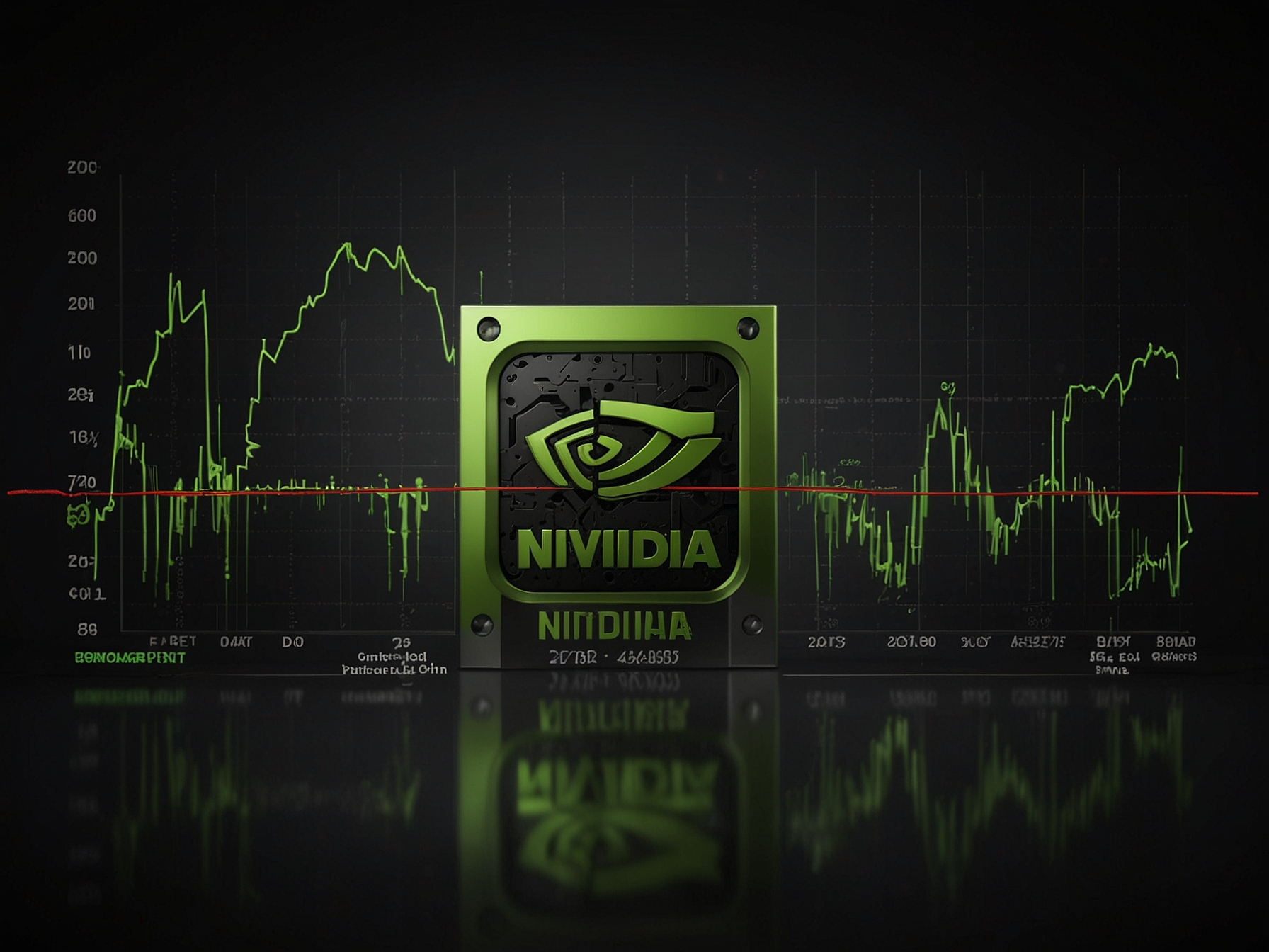 Illustration showing Nvidia's stock split history with key dates and split ratios, from the first split in 2000 to the latest in 2021. Highlights the exponential increase in the number of shares owned.