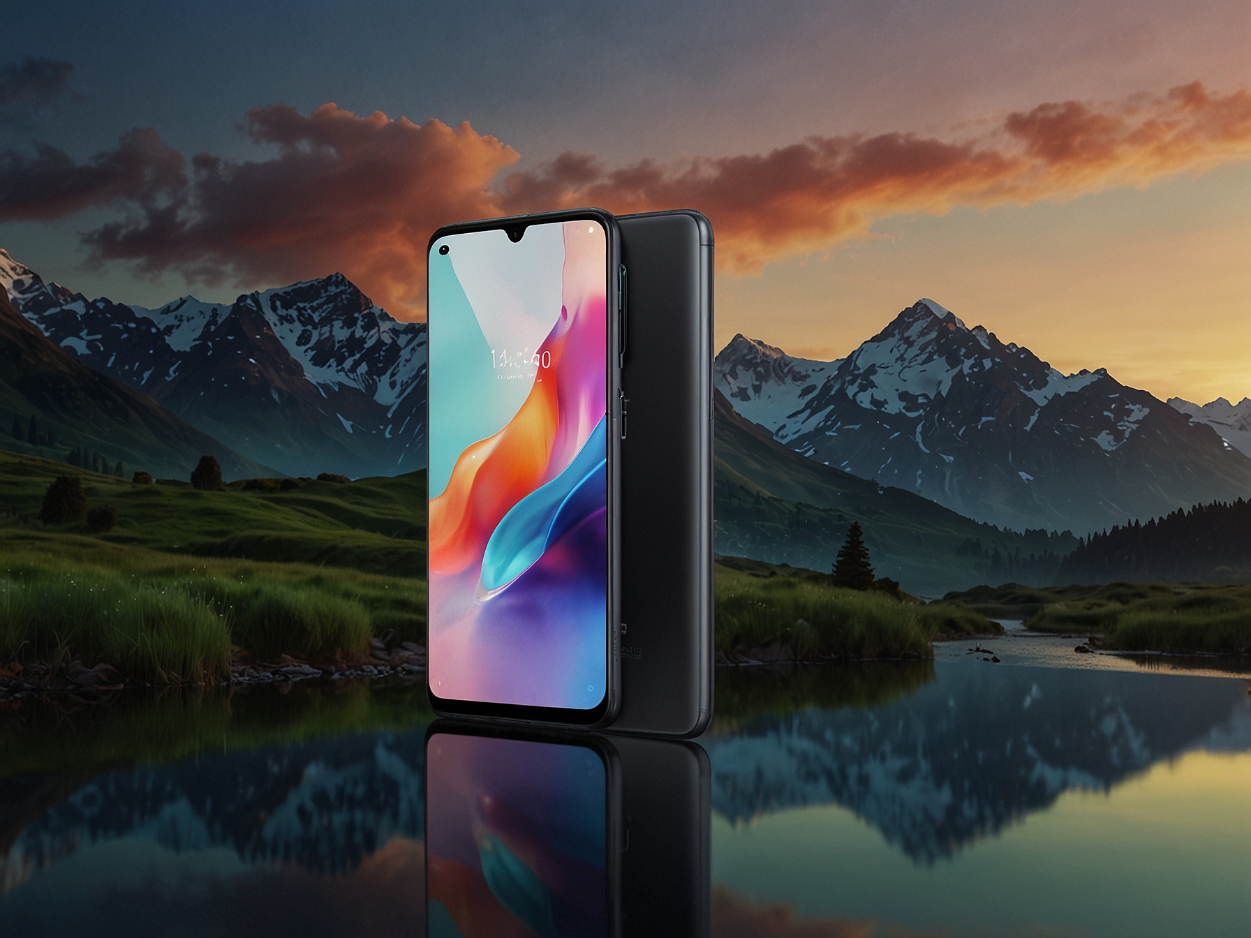 Promotional image of the OnePlus Nord CE 4 Lite 5G showcasing its large 6.59-inch Full HD+ display, promising vibrant and sharp visuals ideal for gaming and streaming.