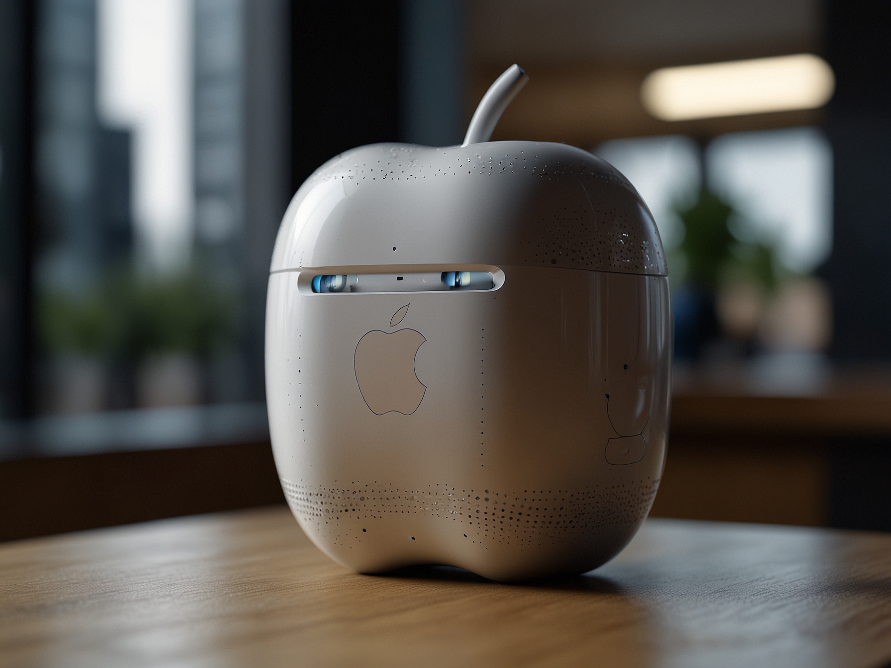 An image of Apple's virtual assistant device on display, symbolizing the AI features delayed in Europe due to strict EU tech regulations.