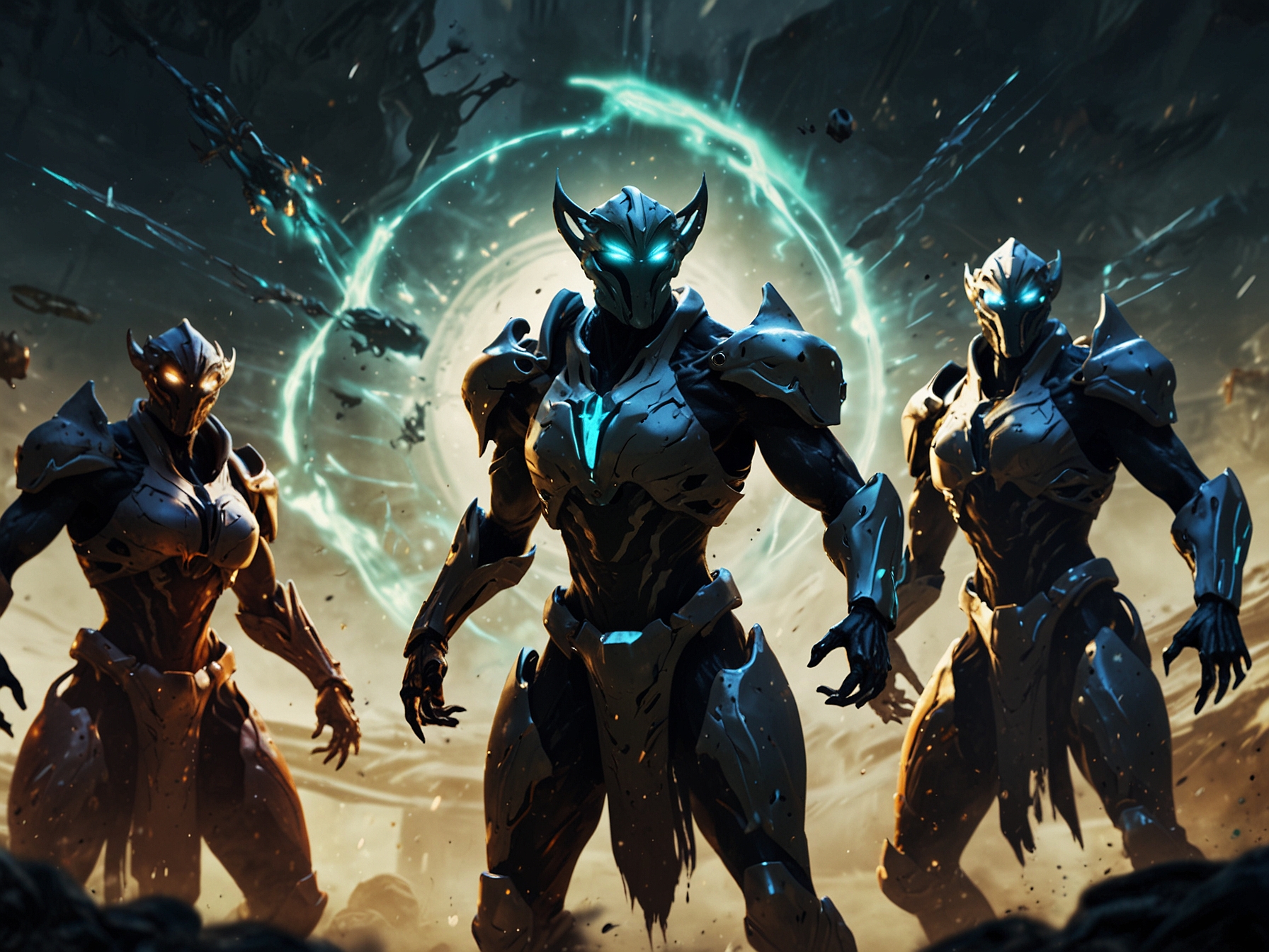 An in-game screenshot of Warframe's new Ascension game mode, showing players battling enemies with various Warframes, highlighting the challenging and rewarding gameplay.