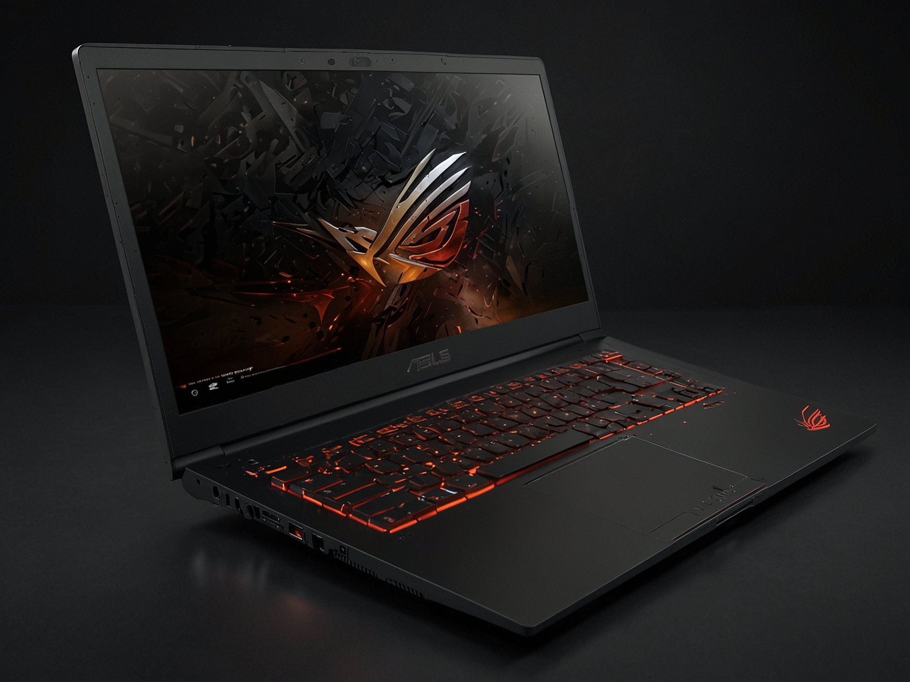 The Asus ROG Zephyrus G14 tilted open, highlighting its vibrant 14-inch Full HD display and robust magnesium-aluminum chassis, ideal for both gaming and professional use.